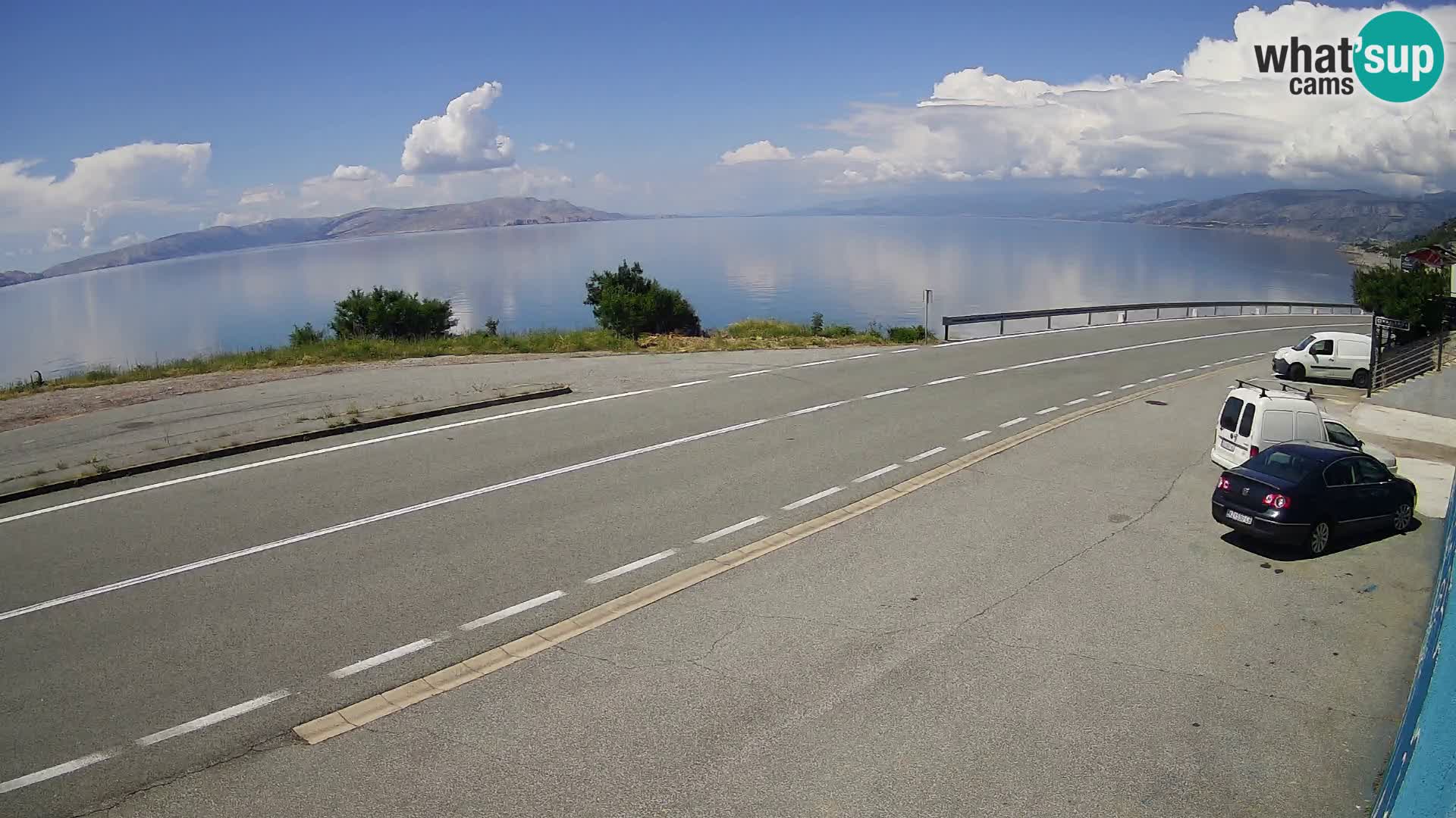 Webcam Adria-Autobahn D8 bei SENJ – Blick auf die Insel KRK