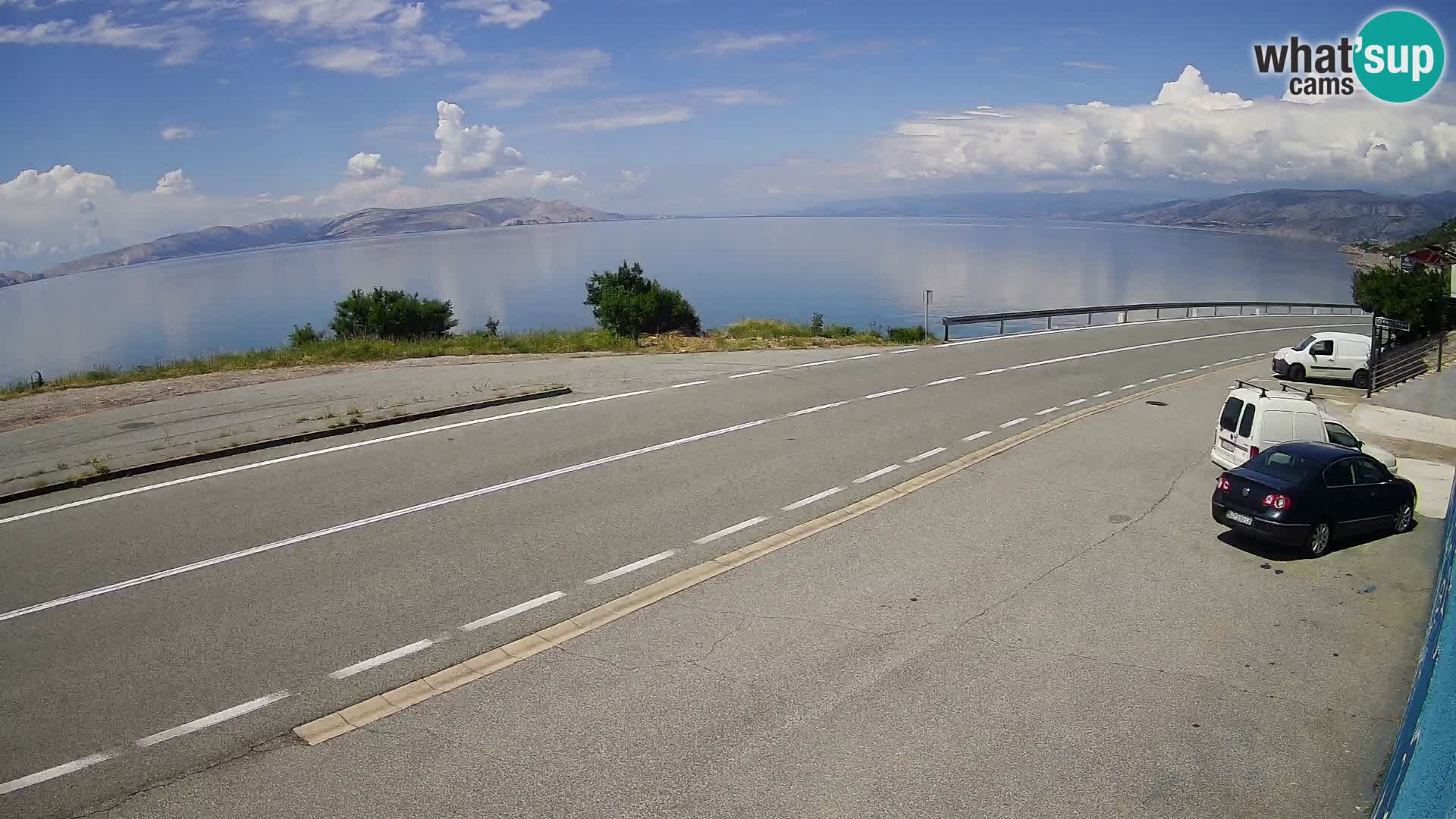 Webcam autopista adriática D8 cerca de SENJ – vista de la isla de KRK