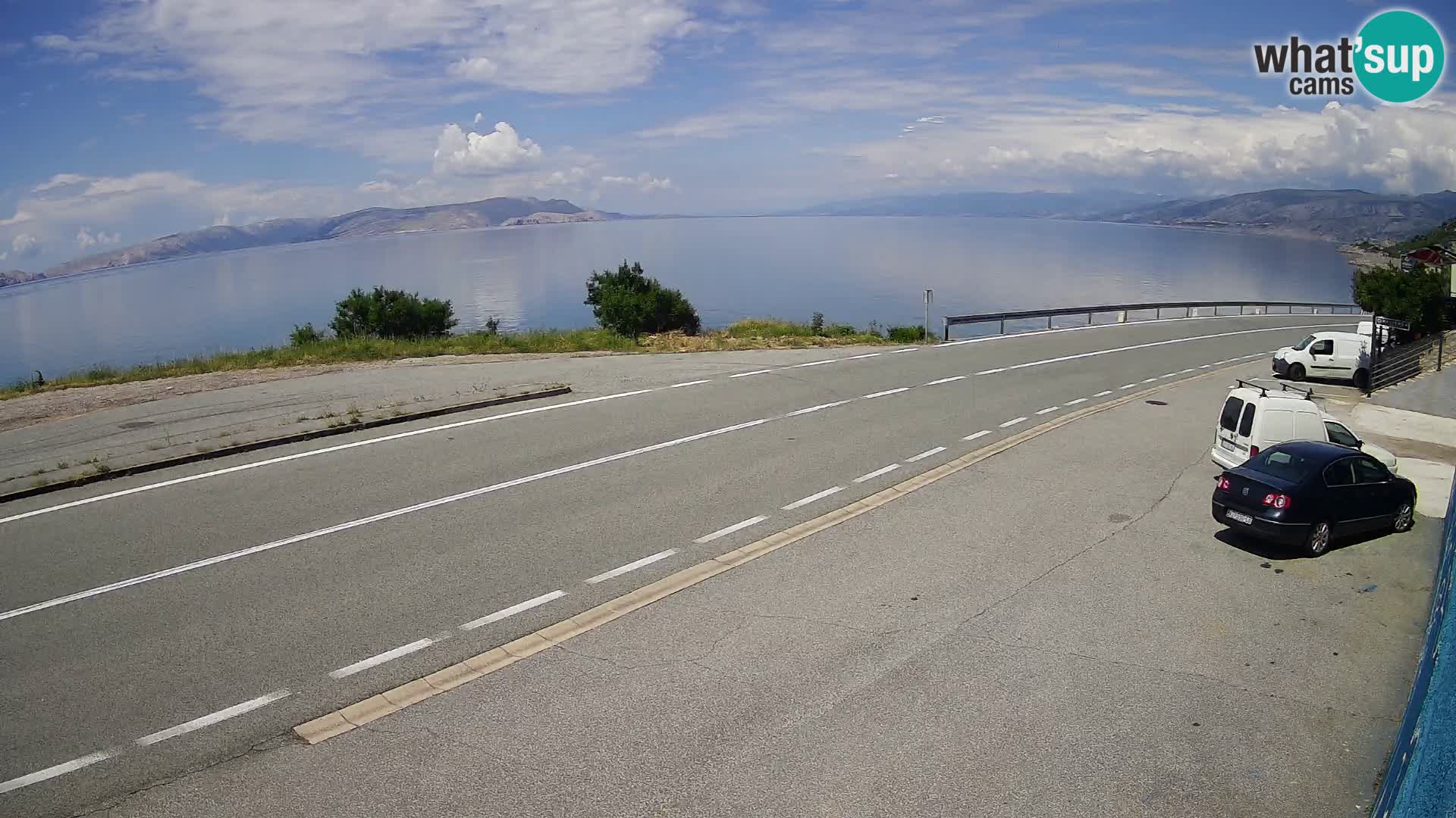 Webcam autopista adriática D8 cerca de SENJ – vista de la isla de KRK