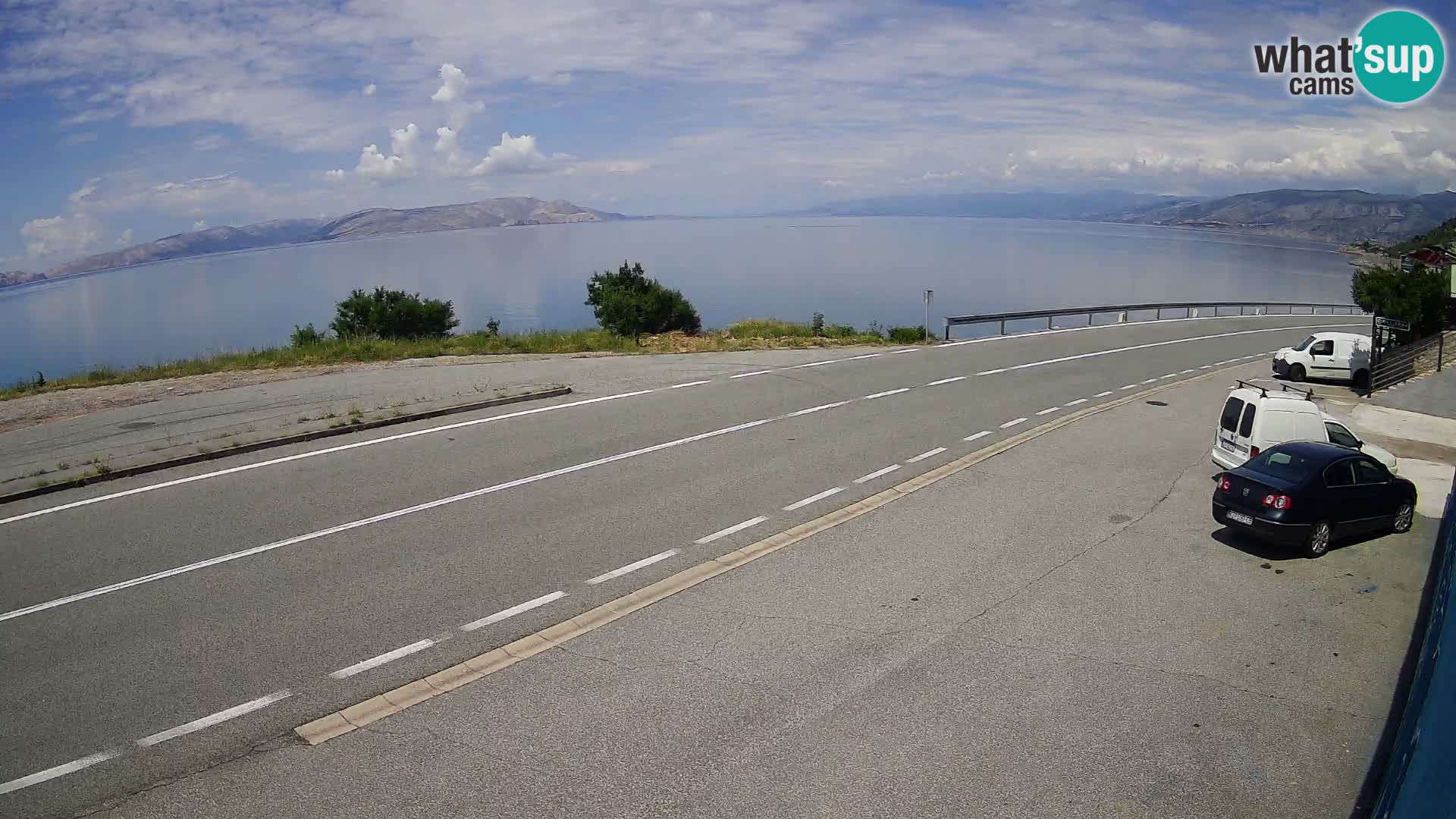 Webcam Adriatic highway D8 near SENJ – view to KRK island