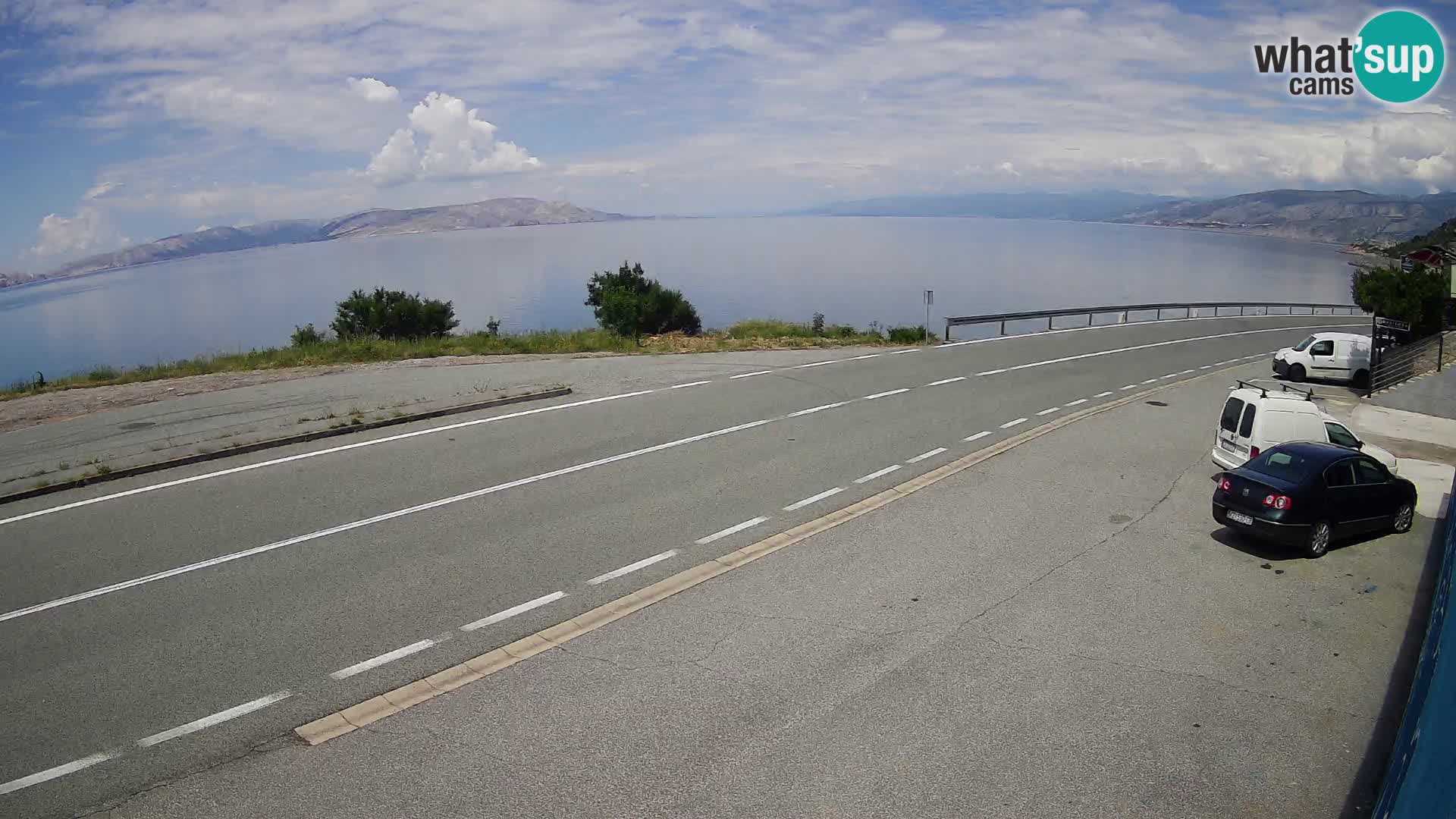 Webcam autopista adriática D8 cerca de SENJ – vista de la isla de KRK