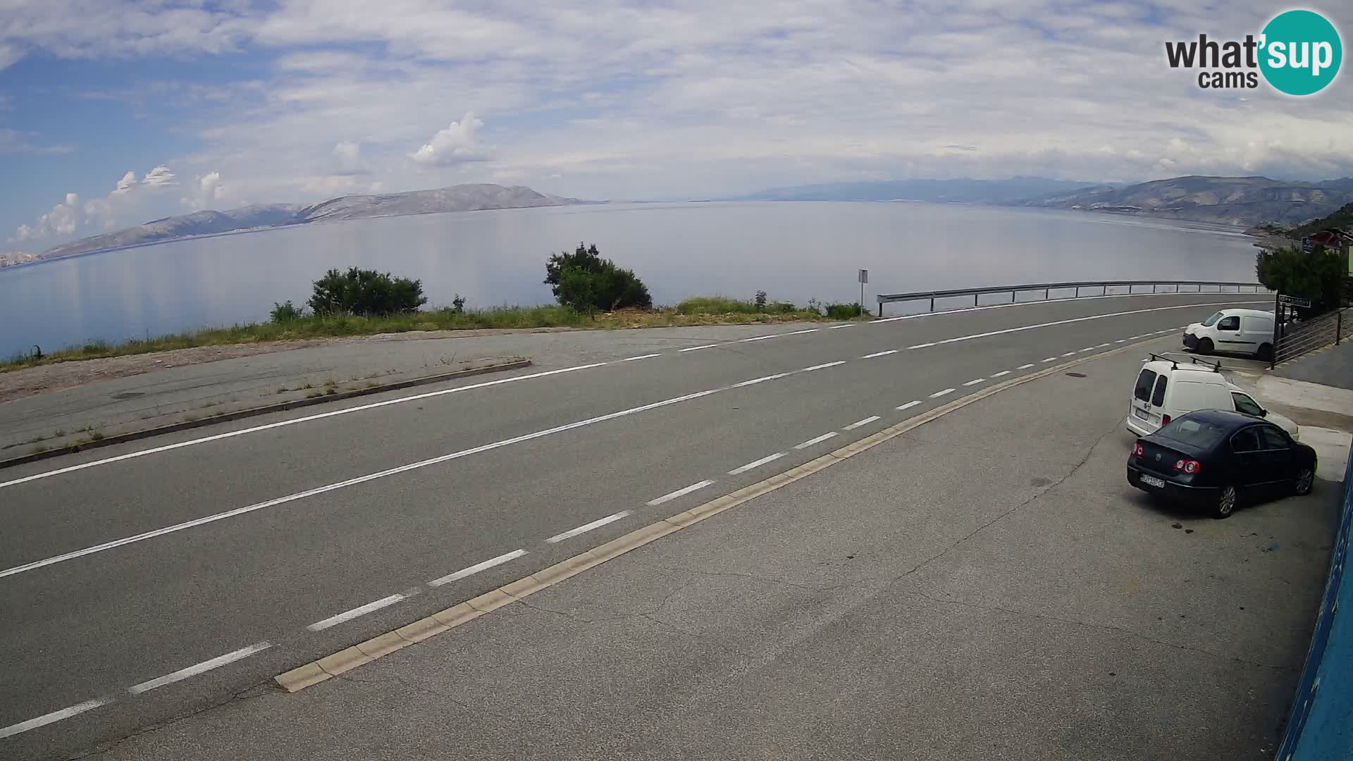 Webcam autopista adriática D8 cerca de SENJ – vista de la isla de KRK