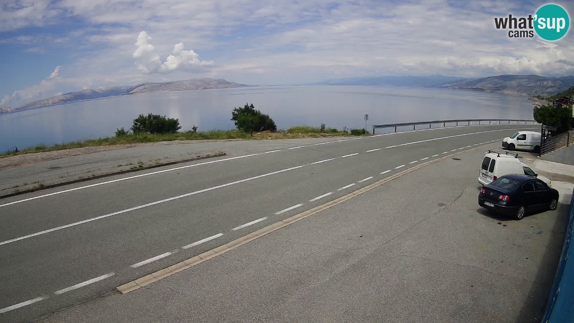 Webcam autoroute Adriatique D8 près de SENJ – vue sur l’île de KRK