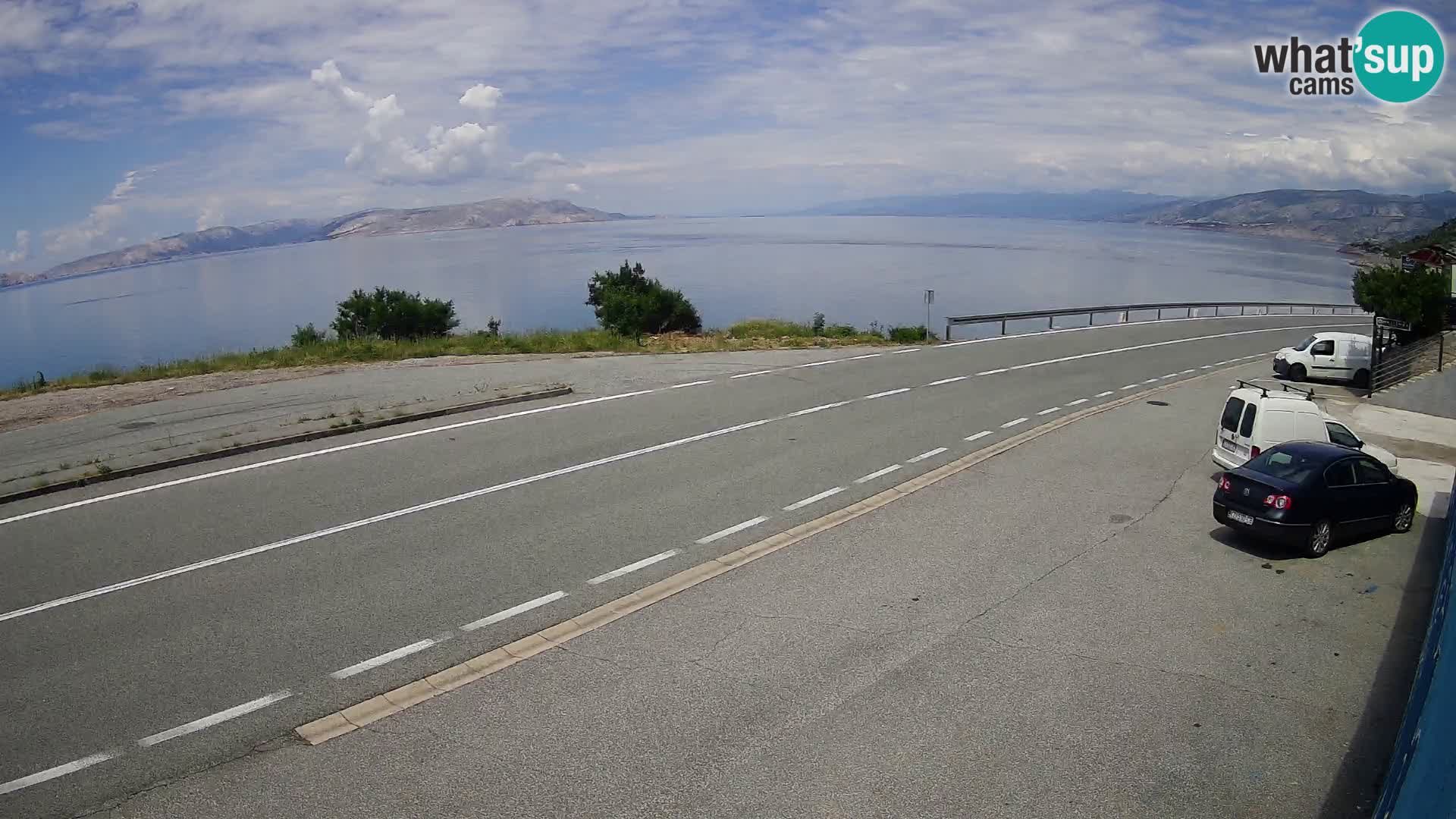 Webcam autoroute Adriatique D8 près de SENJ – vue sur l’île de KRK