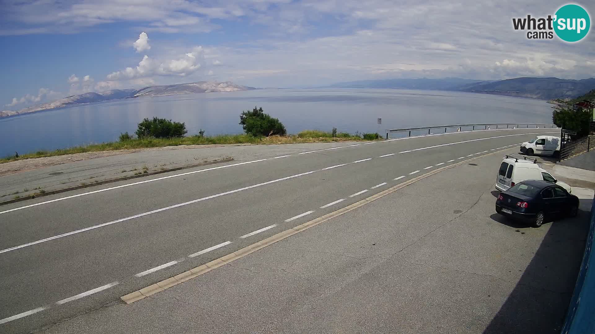 Webcam Adria-Autobahn D8 bei SENJ – Blick auf die Insel KRK