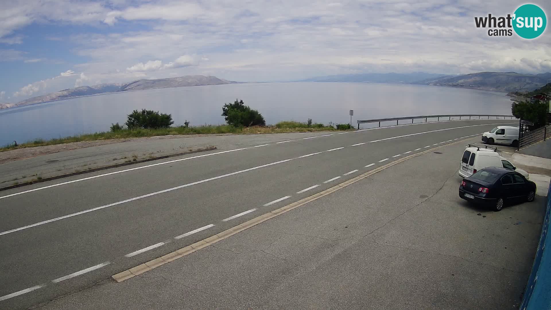 Webcam autopista adriática D8 cerca de SENJ – vista de la isla de KRK