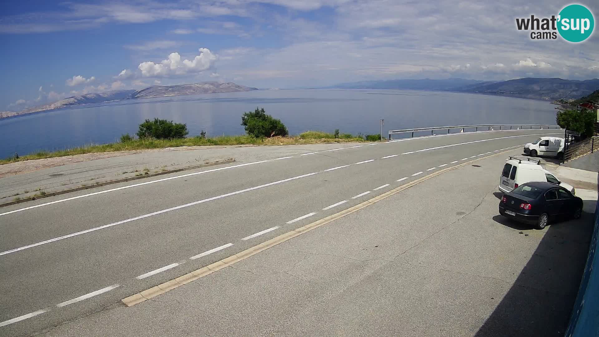 Webcam autopista adriática D8 cerca de SENJ – vista de la isla de KRK