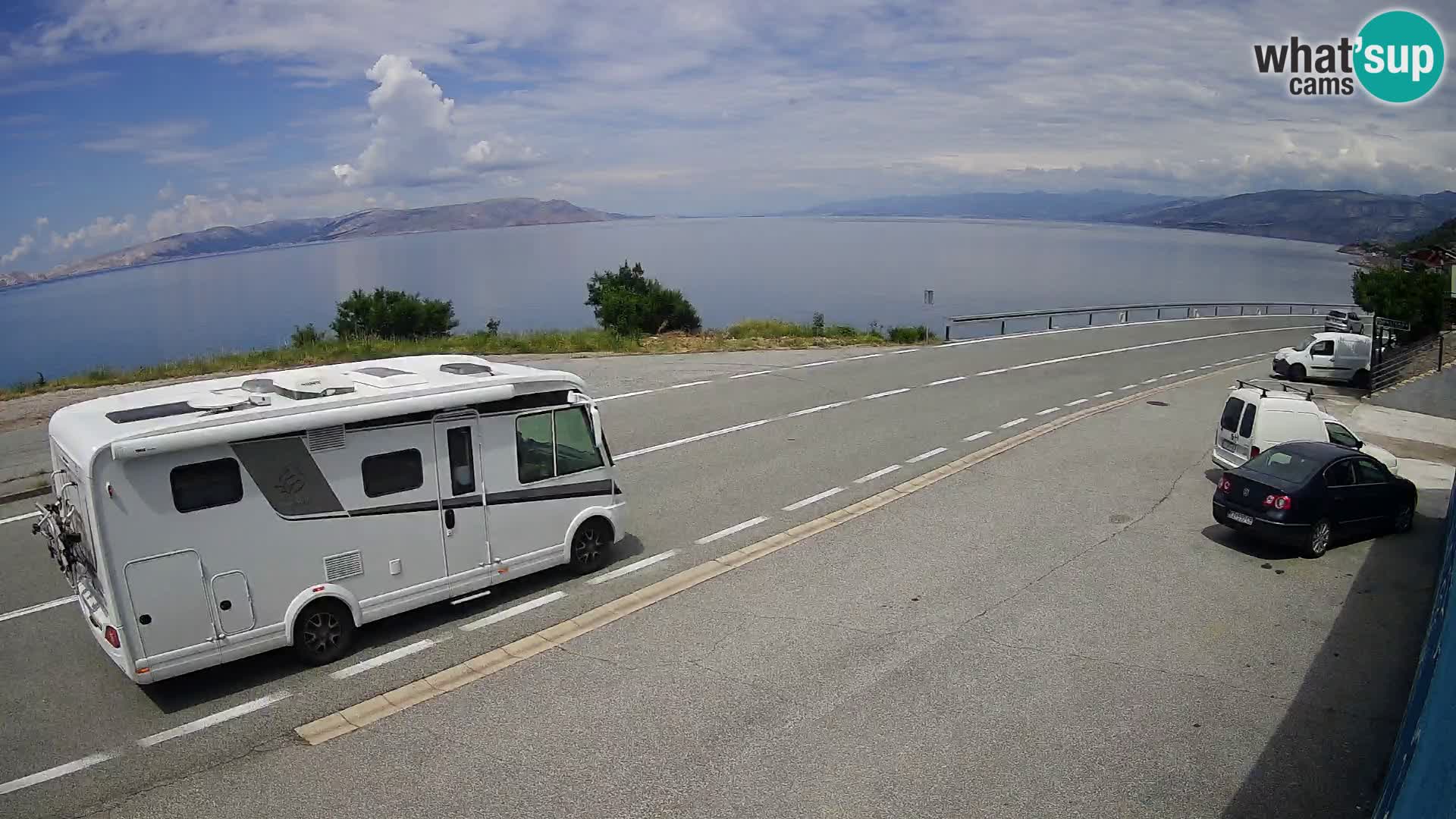 Webcam autoroute Adriatique D8 près de SENJ – vue sur l’île de KRK