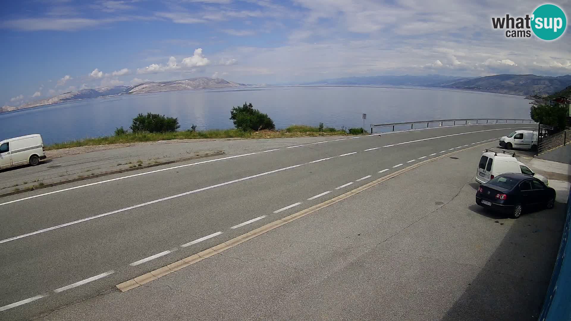 Webcam Adria-Autobahn D8 bei SENJ – Blick auf die Insel KRK