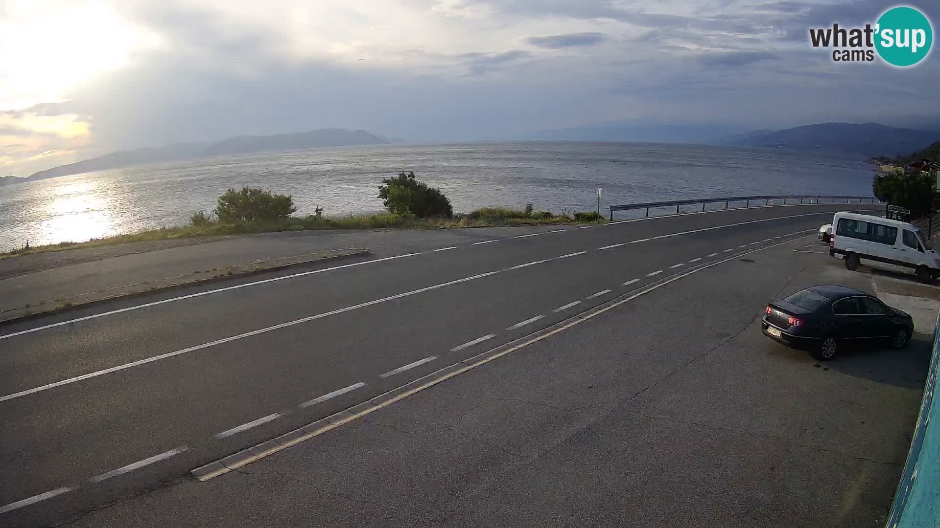Webcam Adria-Autobahn D8 bei SENJ – Blick auf die Insel KRK