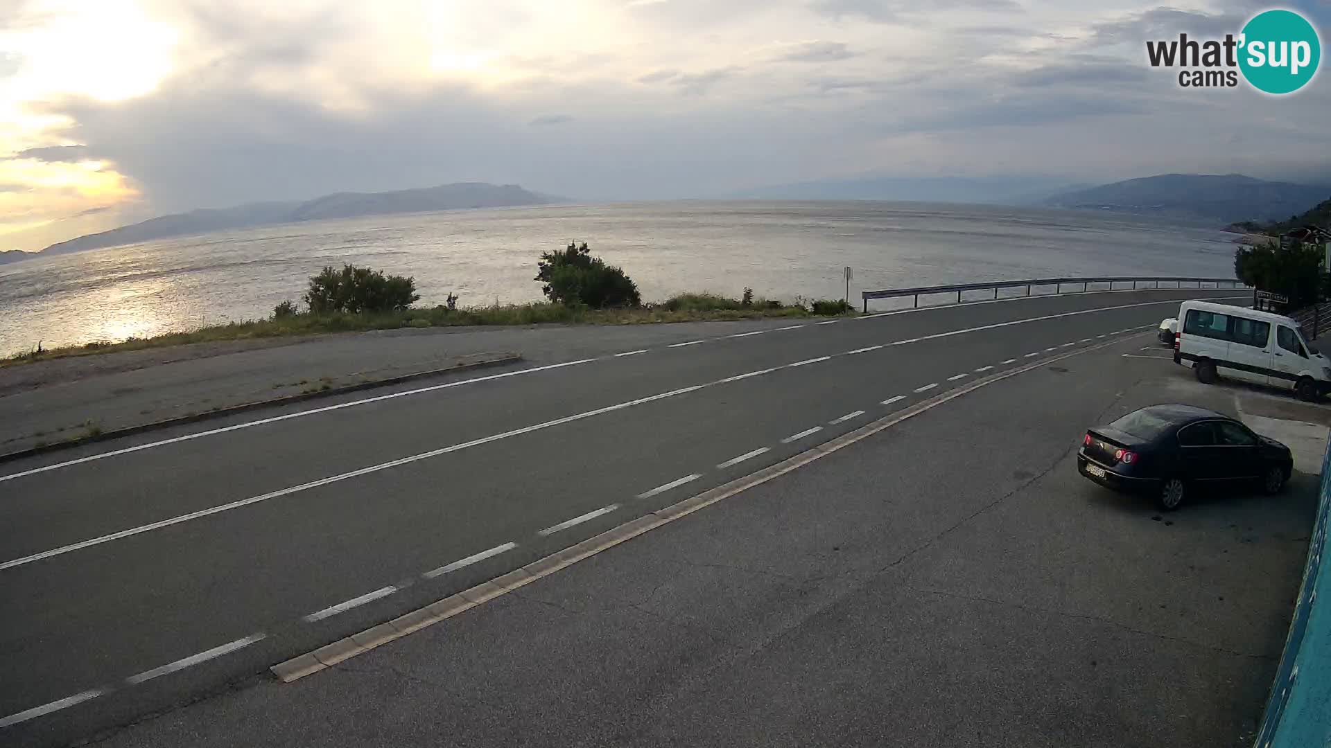Webcam Adriatic highway D8 near SENJ – view to KRK island