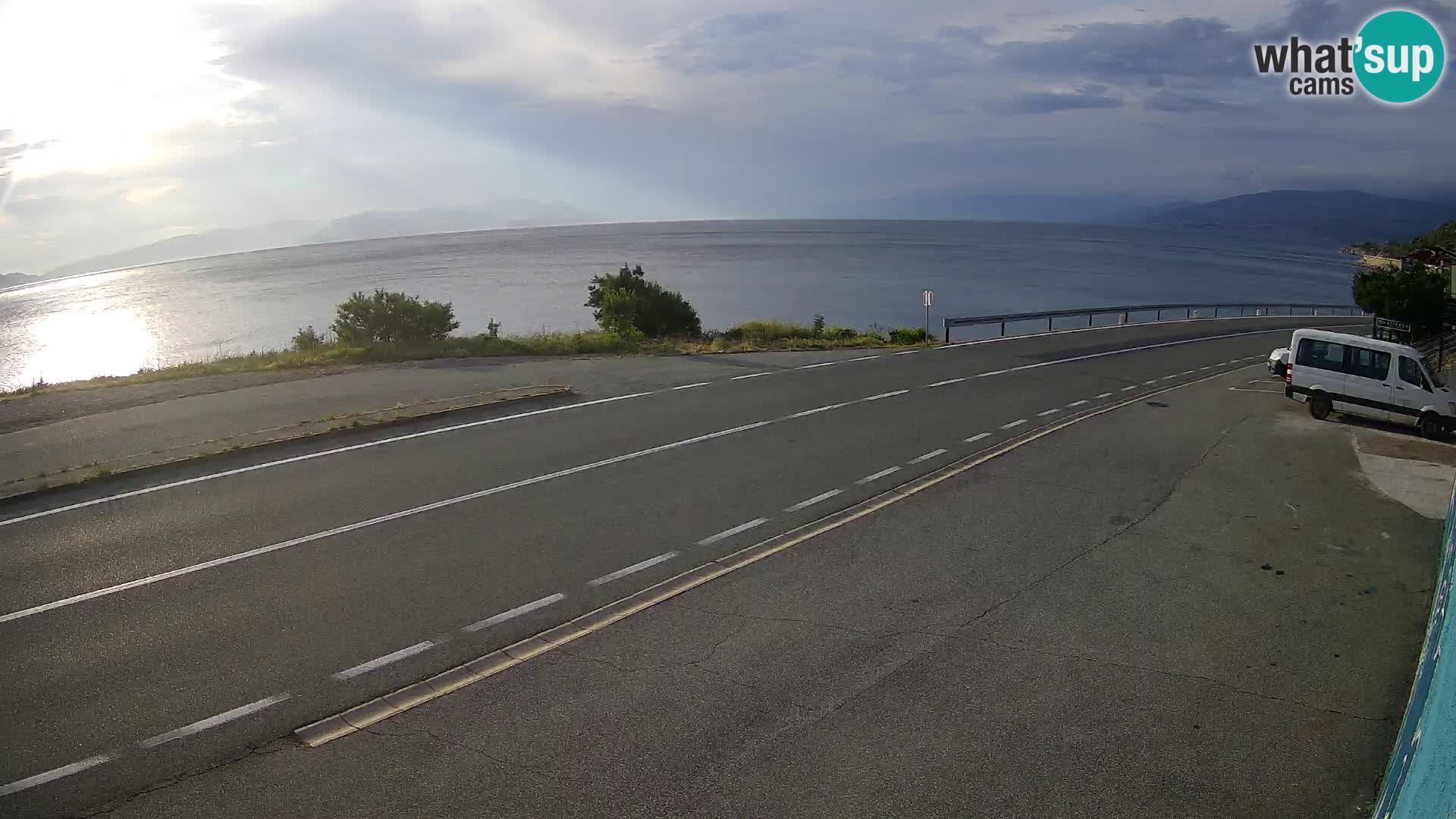 Webcam Adriatic highway D8 near SENJ – view to KRK island