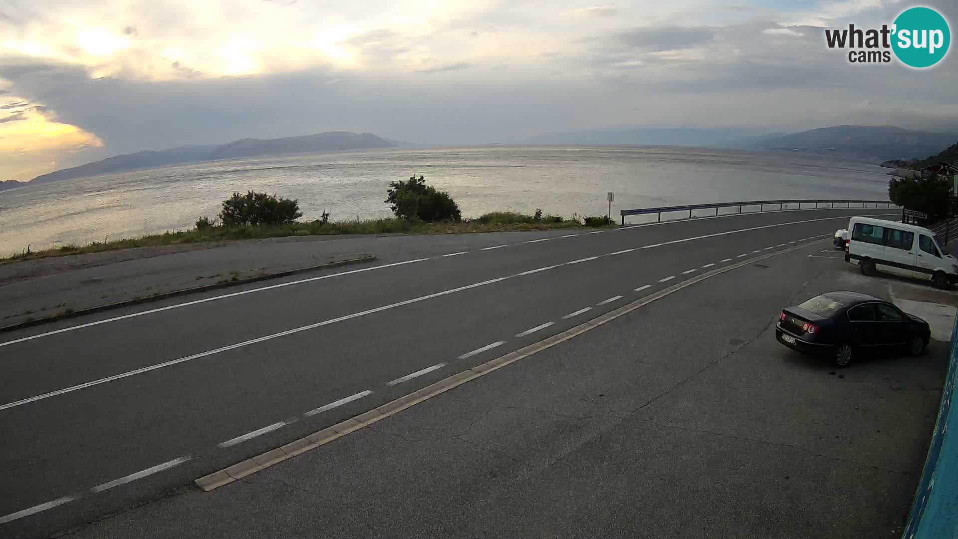 Webcam Adriatic highway D8 near SENJ – view to KRK island