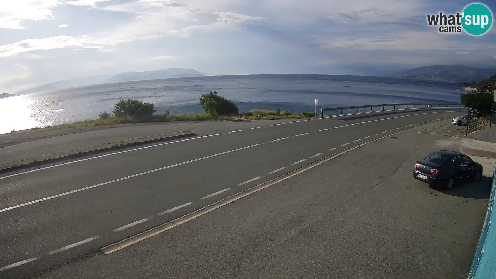 Webcam Adriatic highway D8 near SENJ – view to KRK island