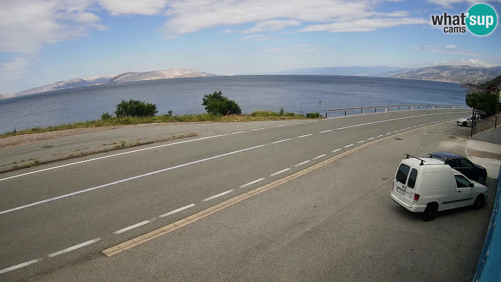 Webcam Adriatic highway D8 near SENJ – view to KRK island