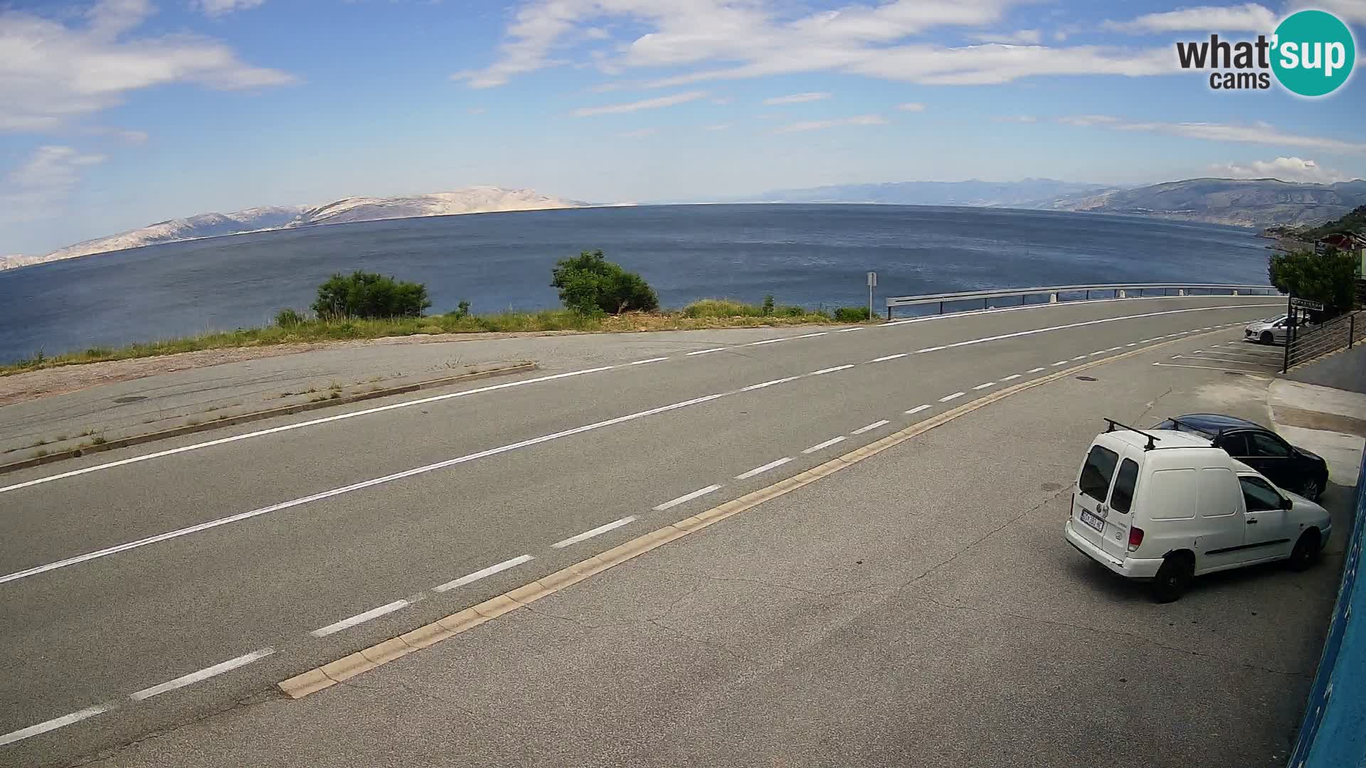 Webcam Adriatic highway D8 near SENJ – view to KRK island