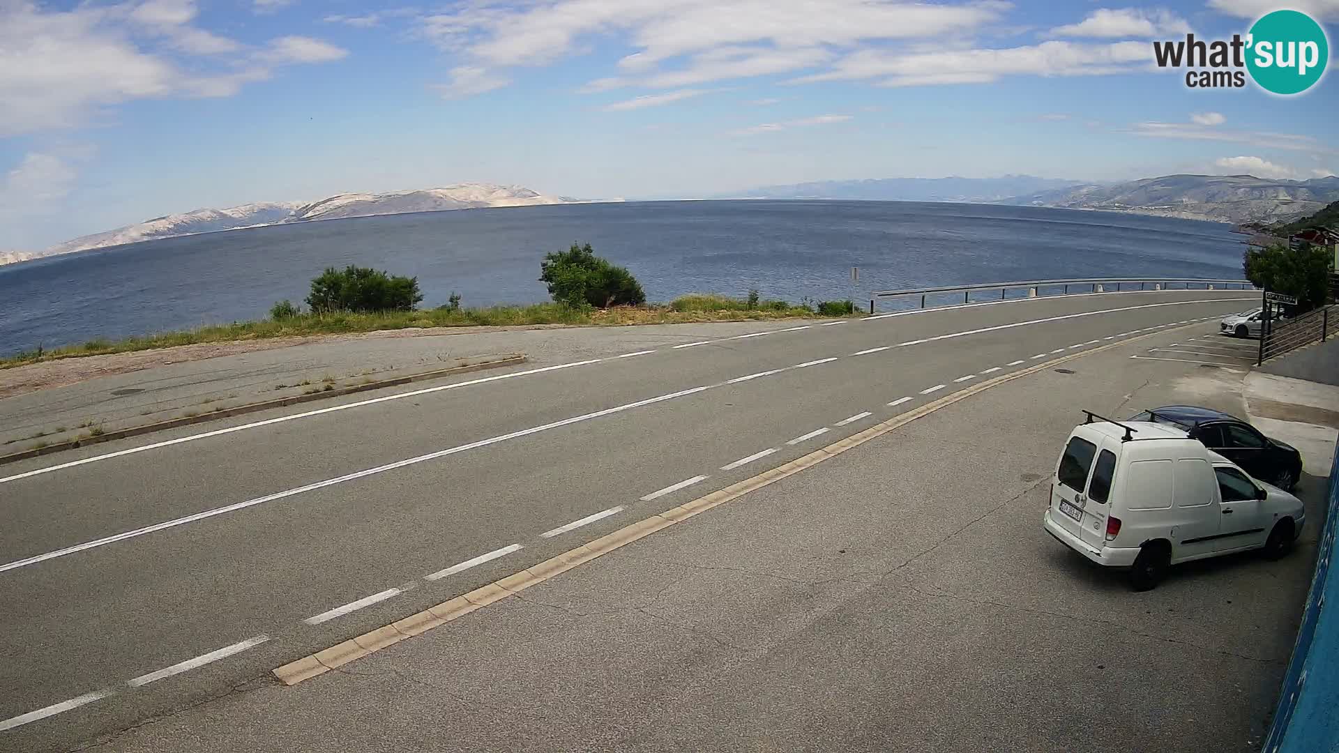 Webcam autopista adriática D8 cerca de SENJ – vista de la isla de KRK