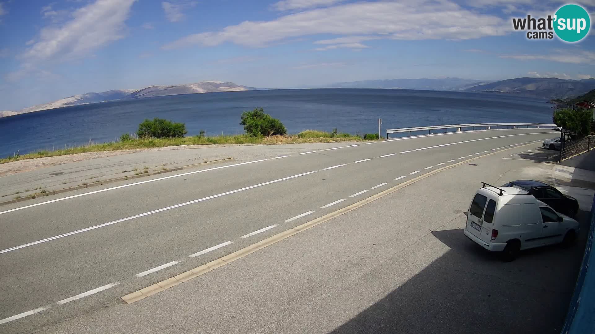 Webcam Adriatic highway D8 near SENJ – view to KRK island