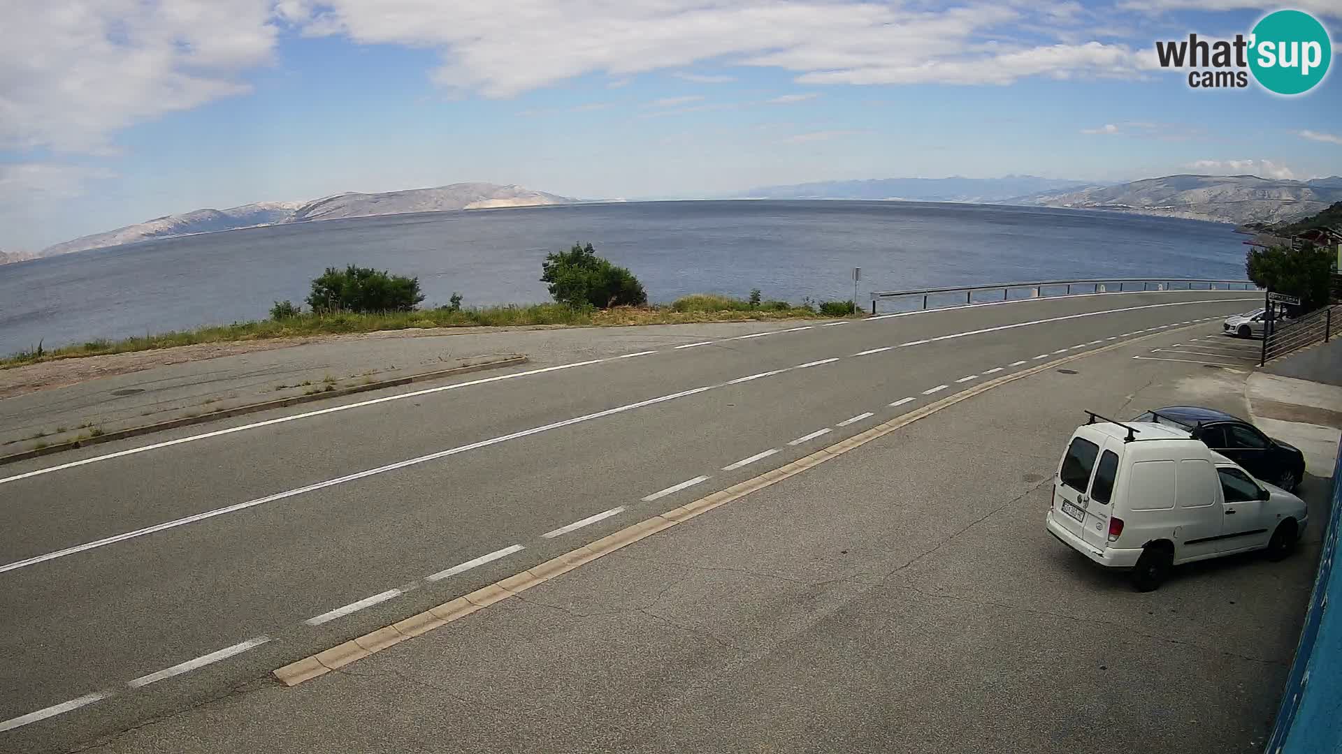 Webcam Adria-Autobahn D8 bei SENJ – Blick auf die Insel KRK