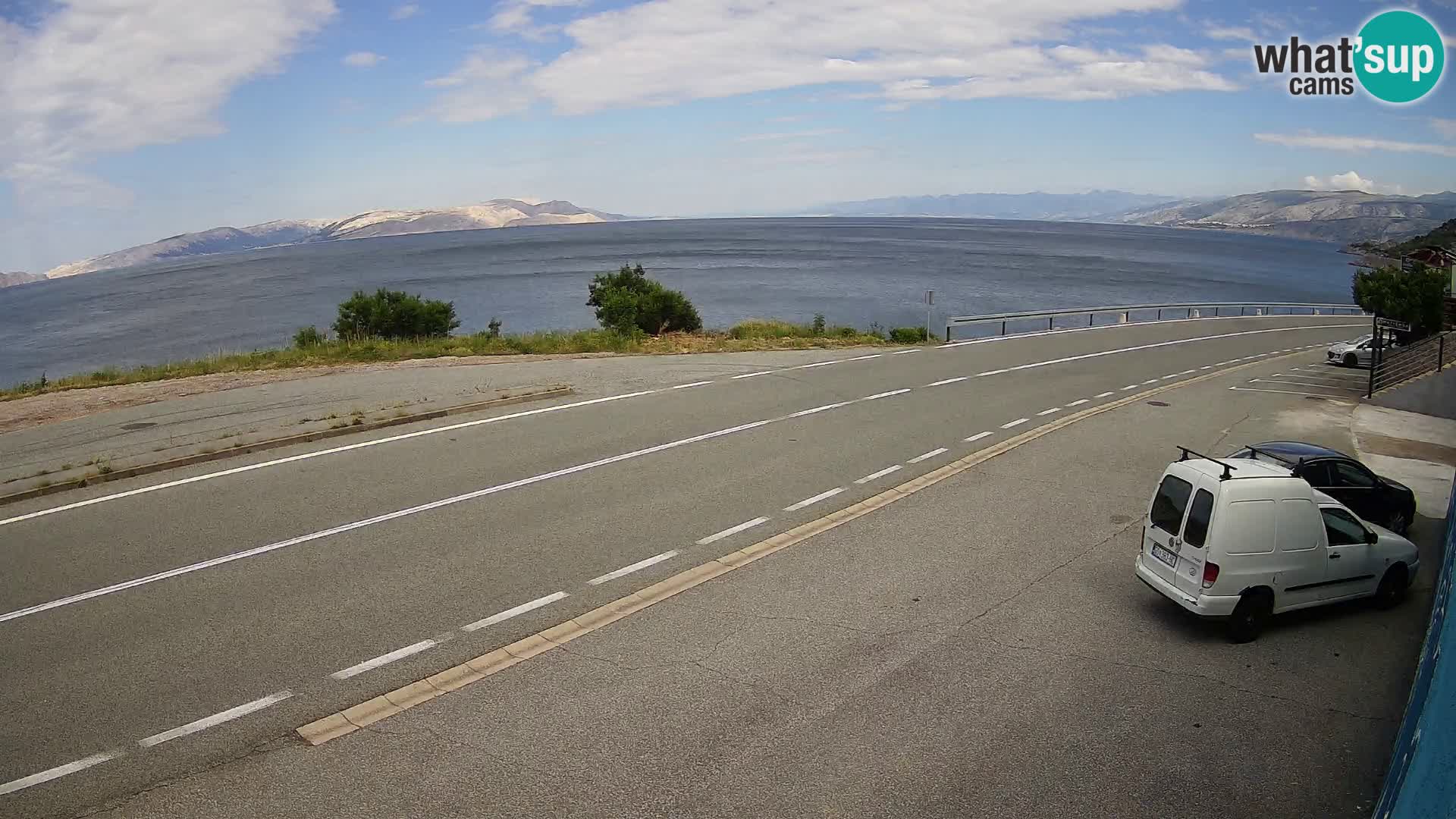 Webcam autoroute Adriatique D8 près de SENJ – vue sur l’île de KRK