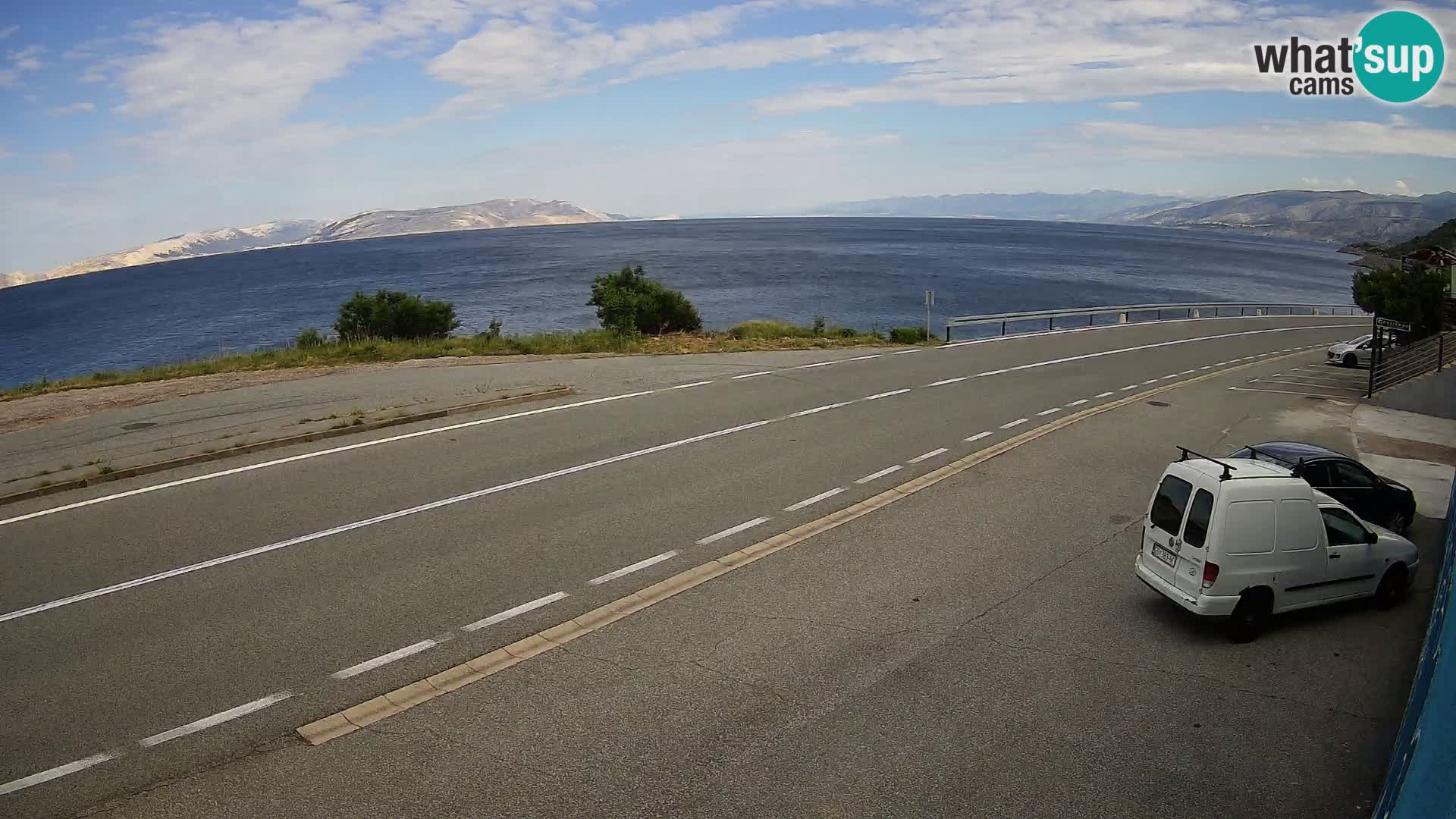 Webcam autopista adriática D8 cerca de SENJ – vista de la isla de KRK