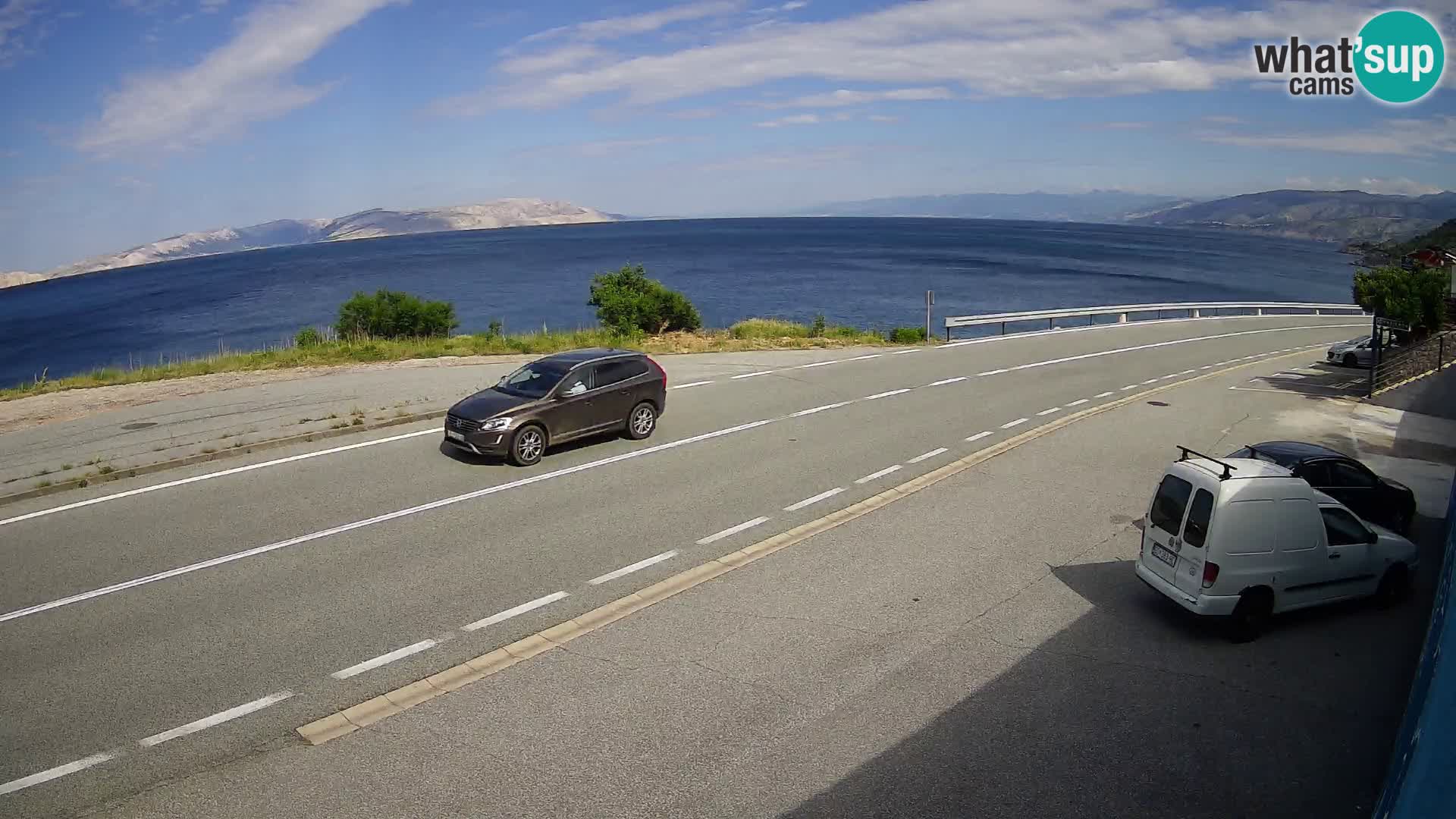 Webcam Adria-Autobahn D8 bei SENJ – Blick auf die Insel KRK