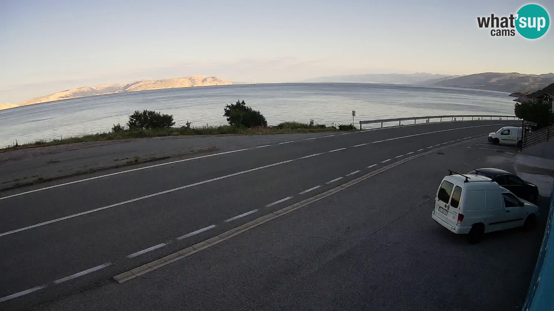 Webcam autoroute Adriatique D8 près de SENJ – vue sur l’île de KRK