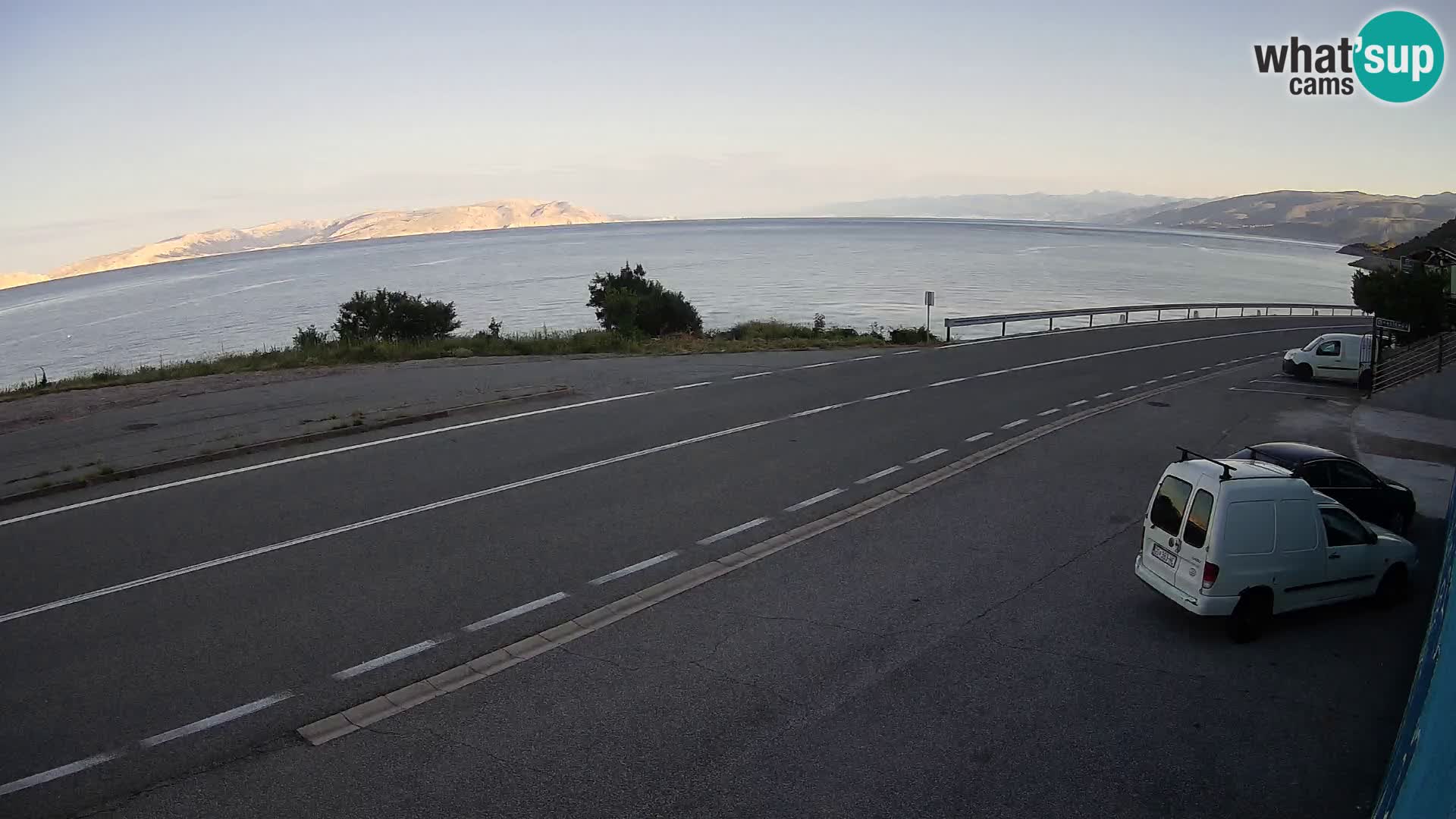Webcam Adriatic highway D8 near SENJ – view to KRK island