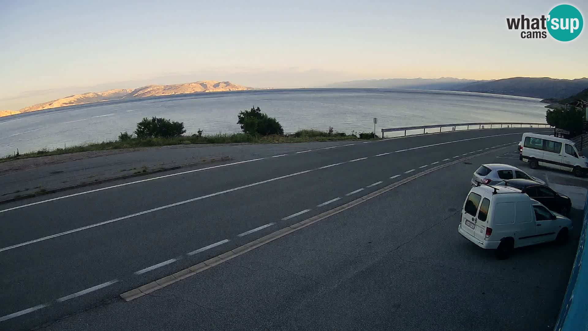 Webcam autoroute Adriatique D8 près de SENJ – vue sur l’île de KRK