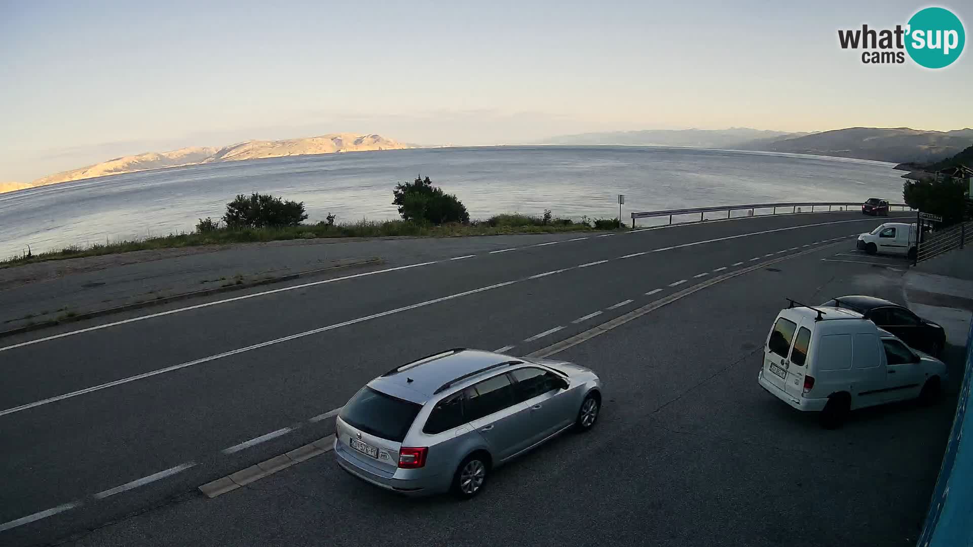 Webcam Adria-Autobahn D8 bei SENJ – Blick auf die Insel KRK