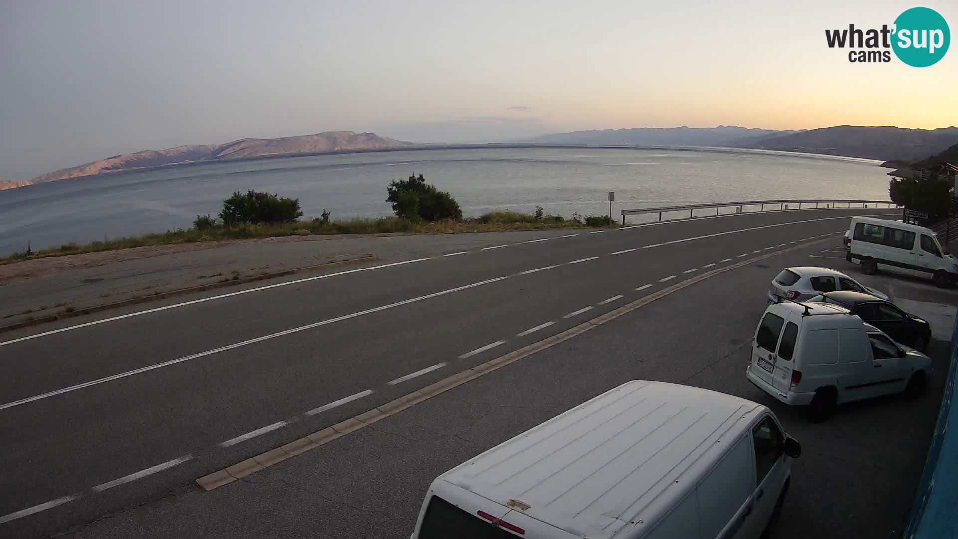 Webcam autoroute Adriatique D8 près de SENJ – vue sur l’île de KRK