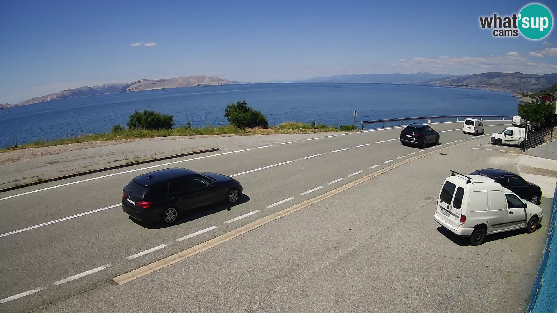 Webcam autopista adriática D8 cerca de SENJ – vista de la isla de KRK