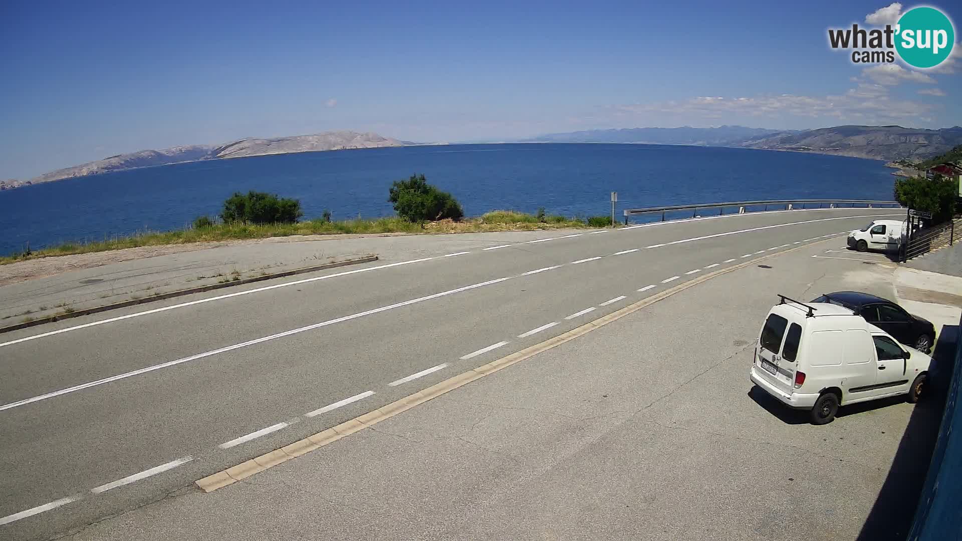 Webcam Adria-Autobahn D8 bei SENJ – Blick auf die Insel KRK