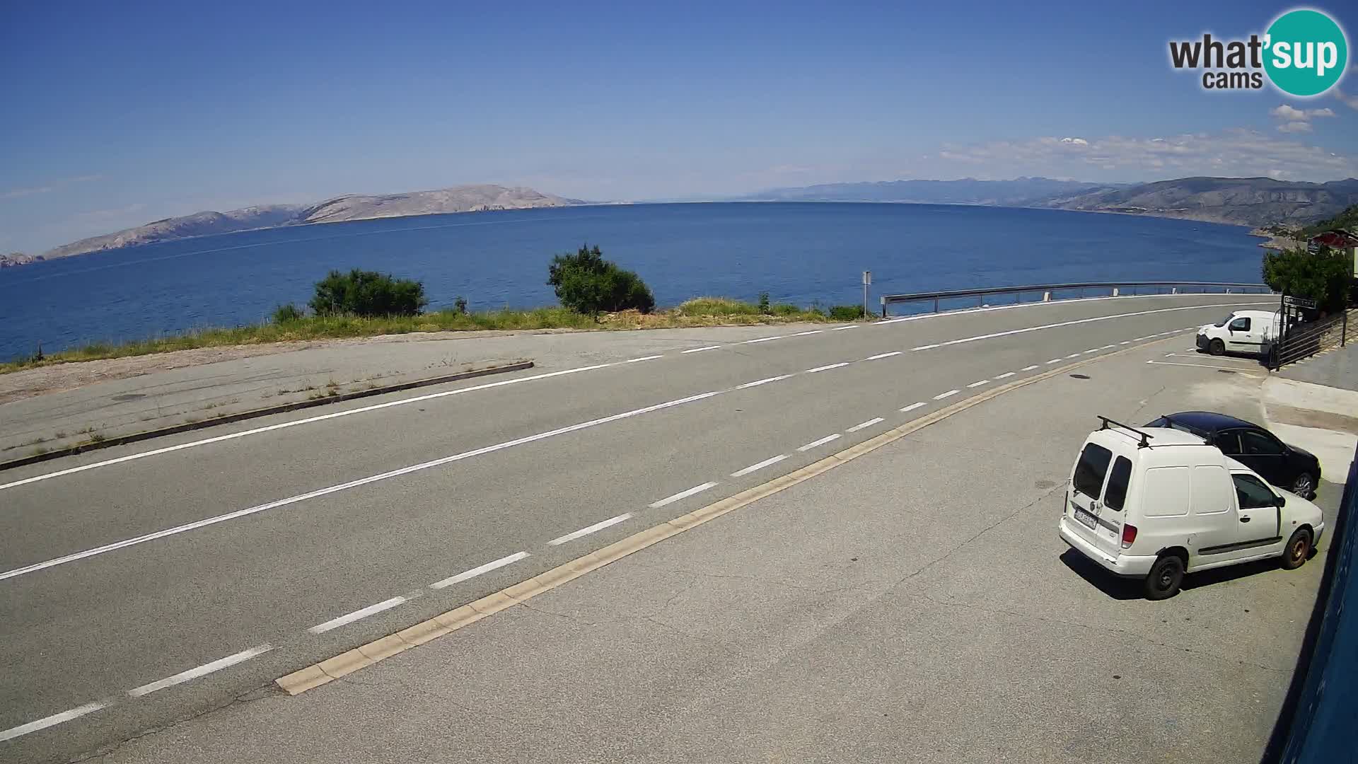 Webcam Adria-Autobahn D8 bei SENJ – Blick auf die Insel KRK