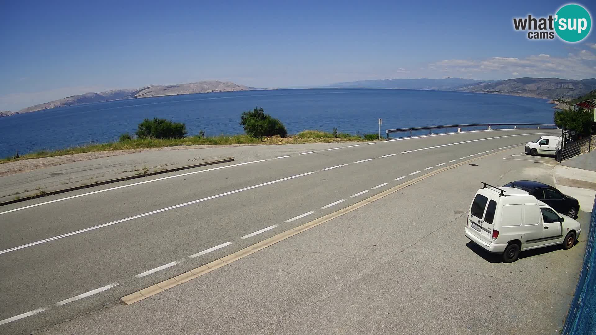 Webcam Adria-Autobahn D8 bei SENJ – Blick auf die Insel KRK