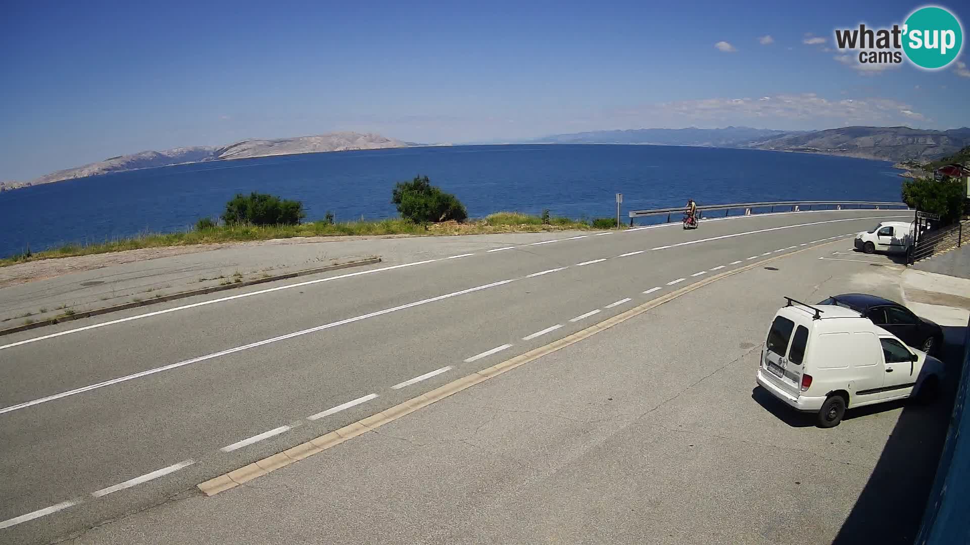 Webcam autopista adriática D8 cerca de SENJ – vista de la isla de KRK