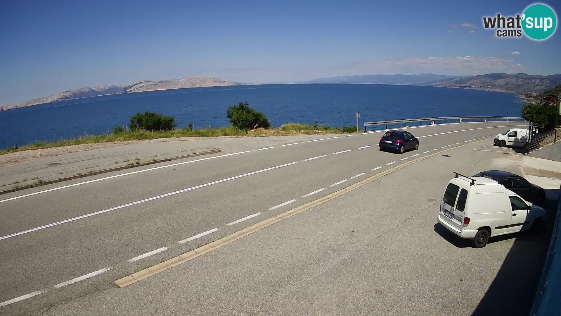 Webcam autoroute Adriatique D8 près de SENJ – vue sur l’île de KRK
