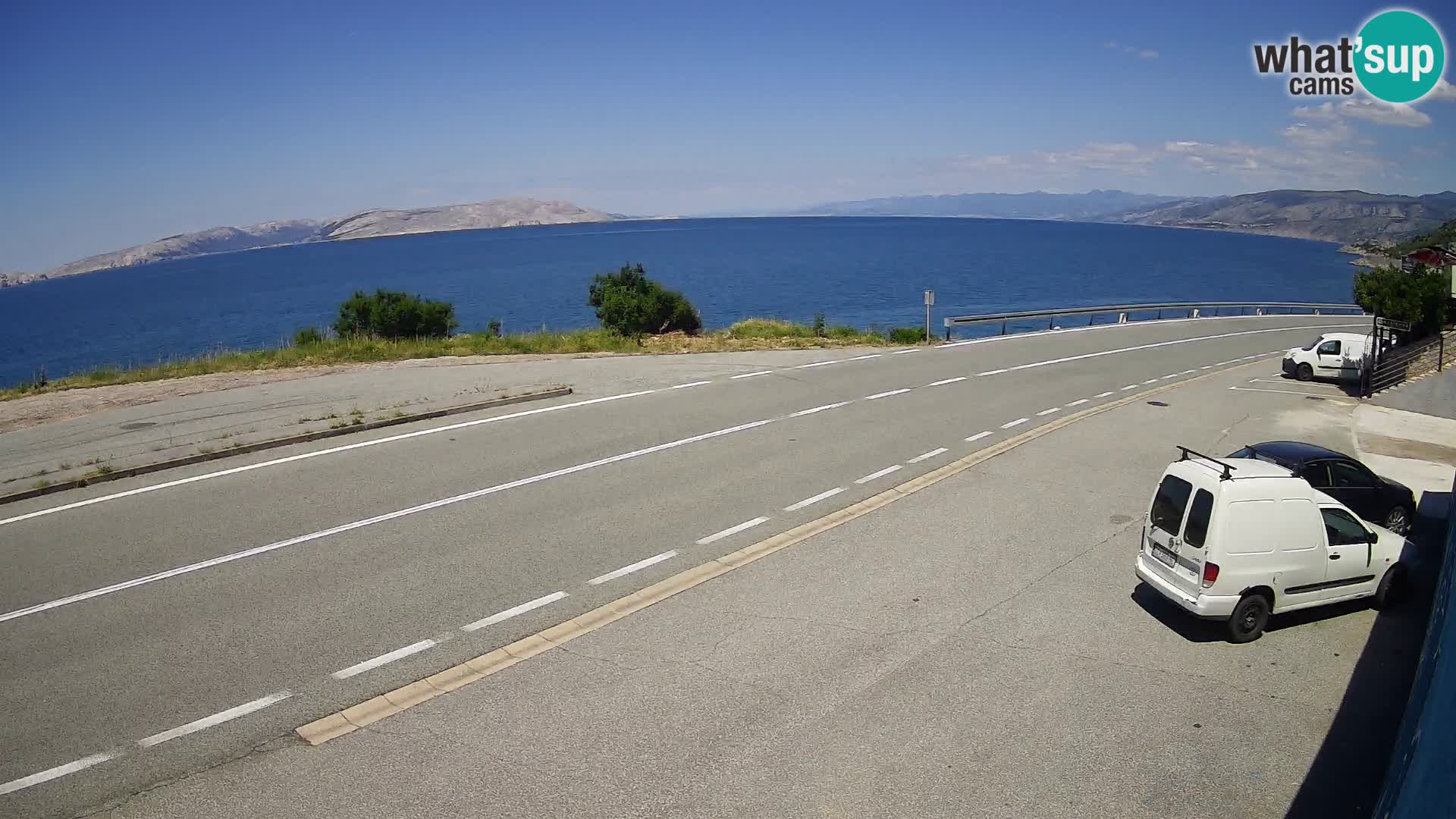 Webcam autoroute Adriatique D8 près de SENJ – vue sur l’île de KRK