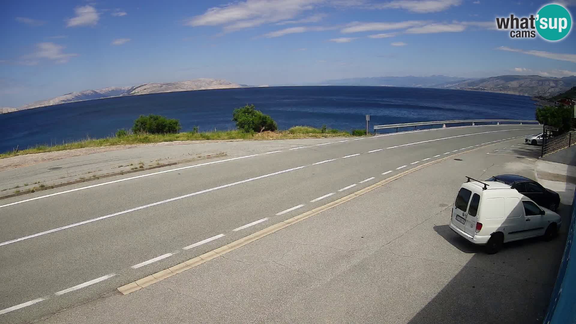 Webcam autoroute Adriatique D8 près de SENJ – vue sur l’île de KRK