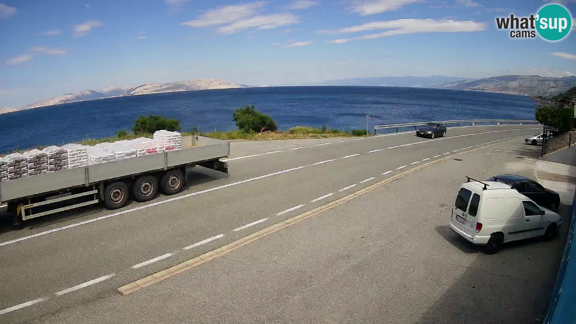 Webcam autopista adriática D8 cerca de SENJ – vista de la isla de KRK