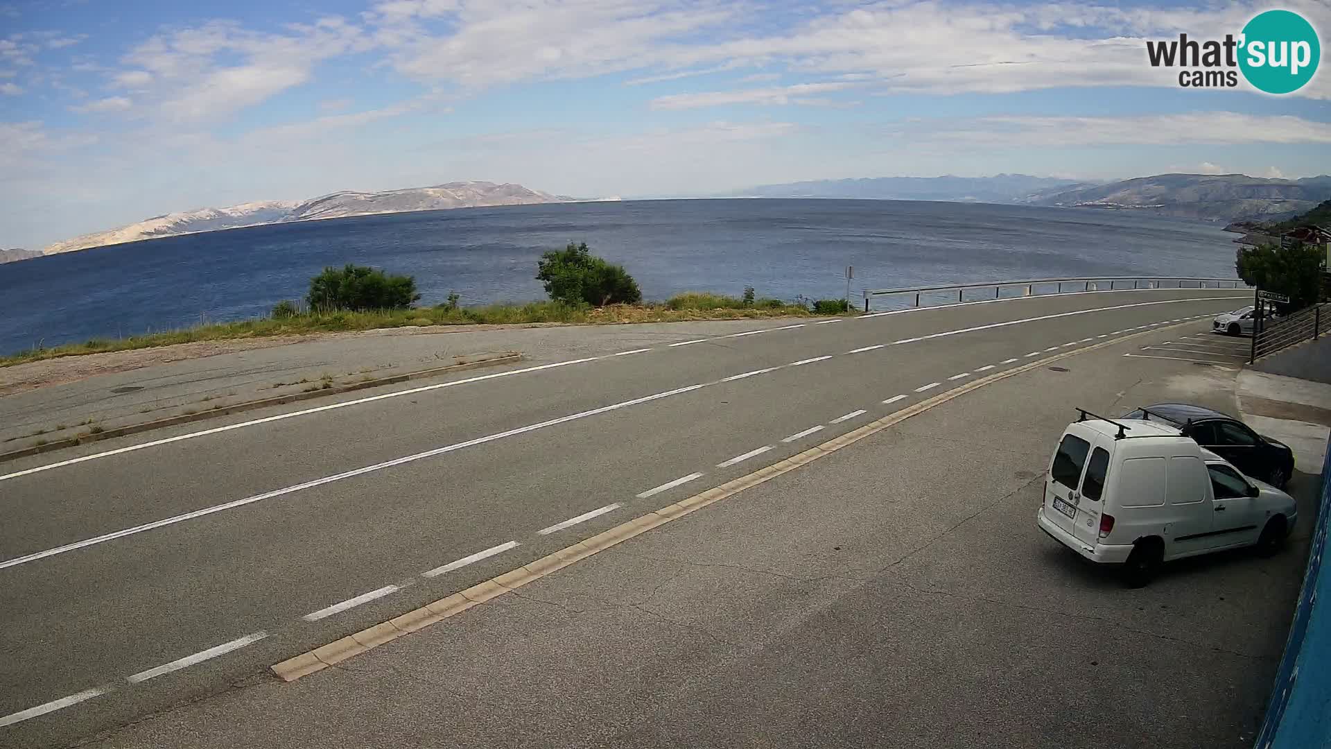 Webcam Adria-Autobahn D8 bei SENJ – Blick auf die Insel KRK