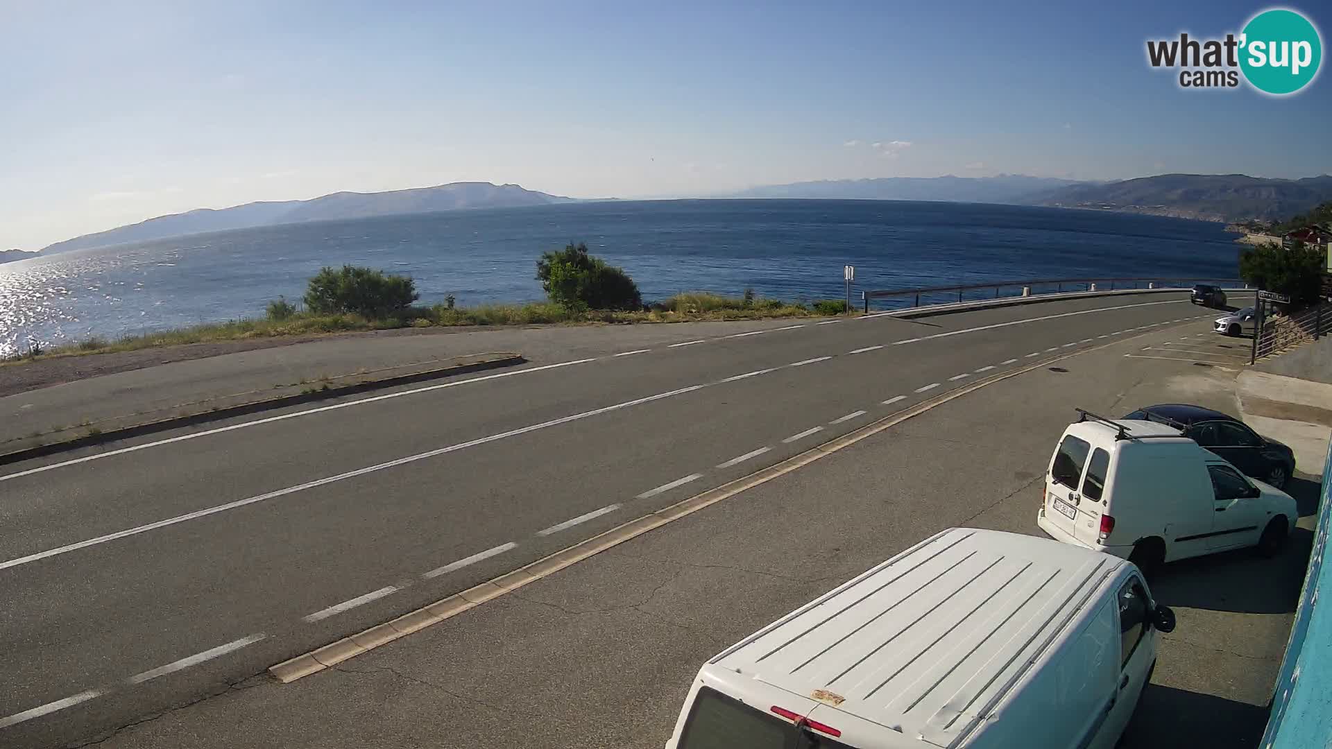 Webcam autopista adriática D8 cerca de SENJ – vista de la isla de KRK