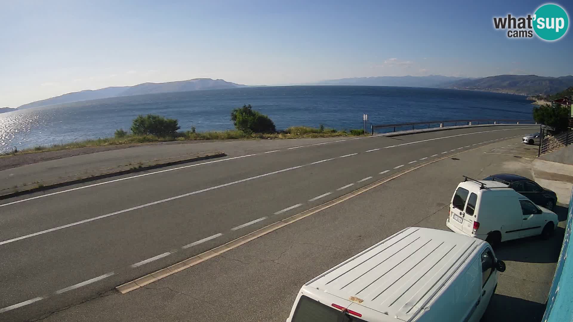 Webcam Adriatic highway D8 near SENJ – view to KRK island