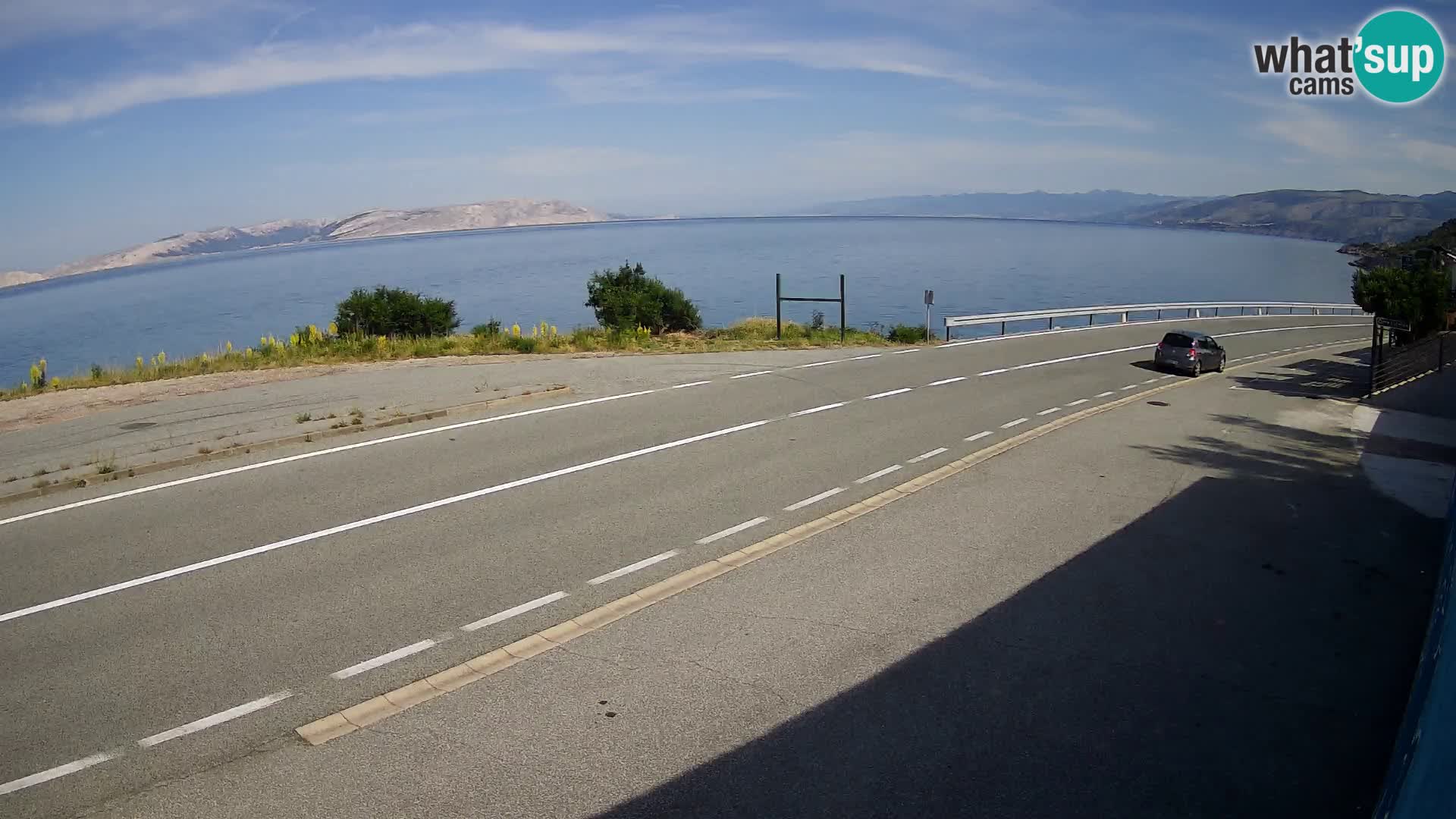 Webcam autopista adriática D8 cerca de SENJ – vista de la isla de KRK