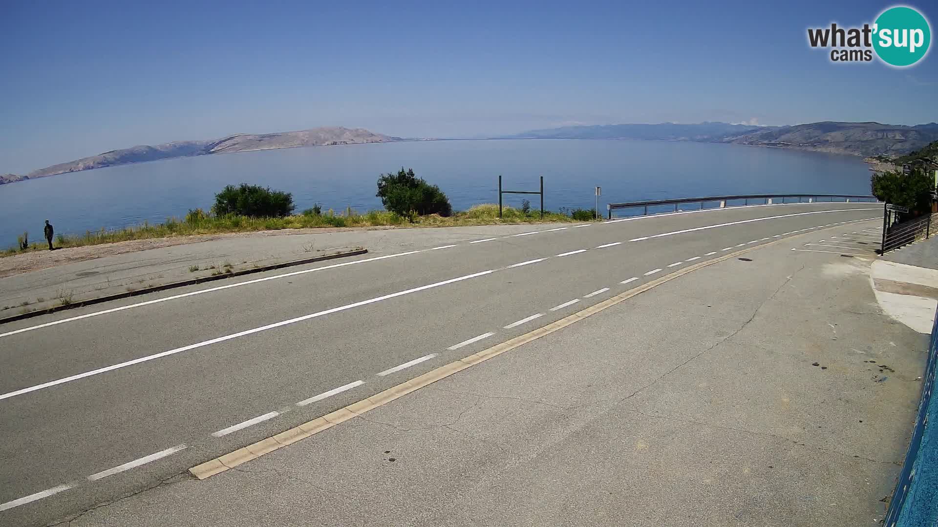Webcam Adriatic highway D8 near SENJ – view to KRK island