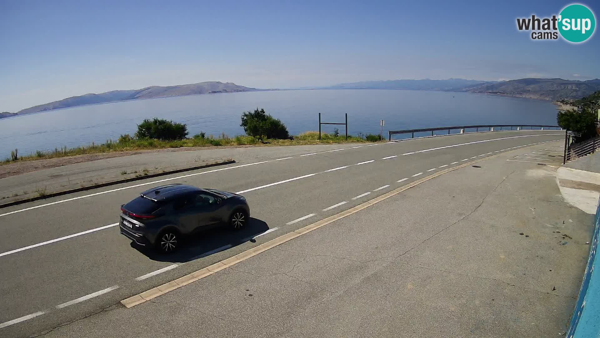 Webcam Adriatic highway D8 near SENJ – view to KRK island