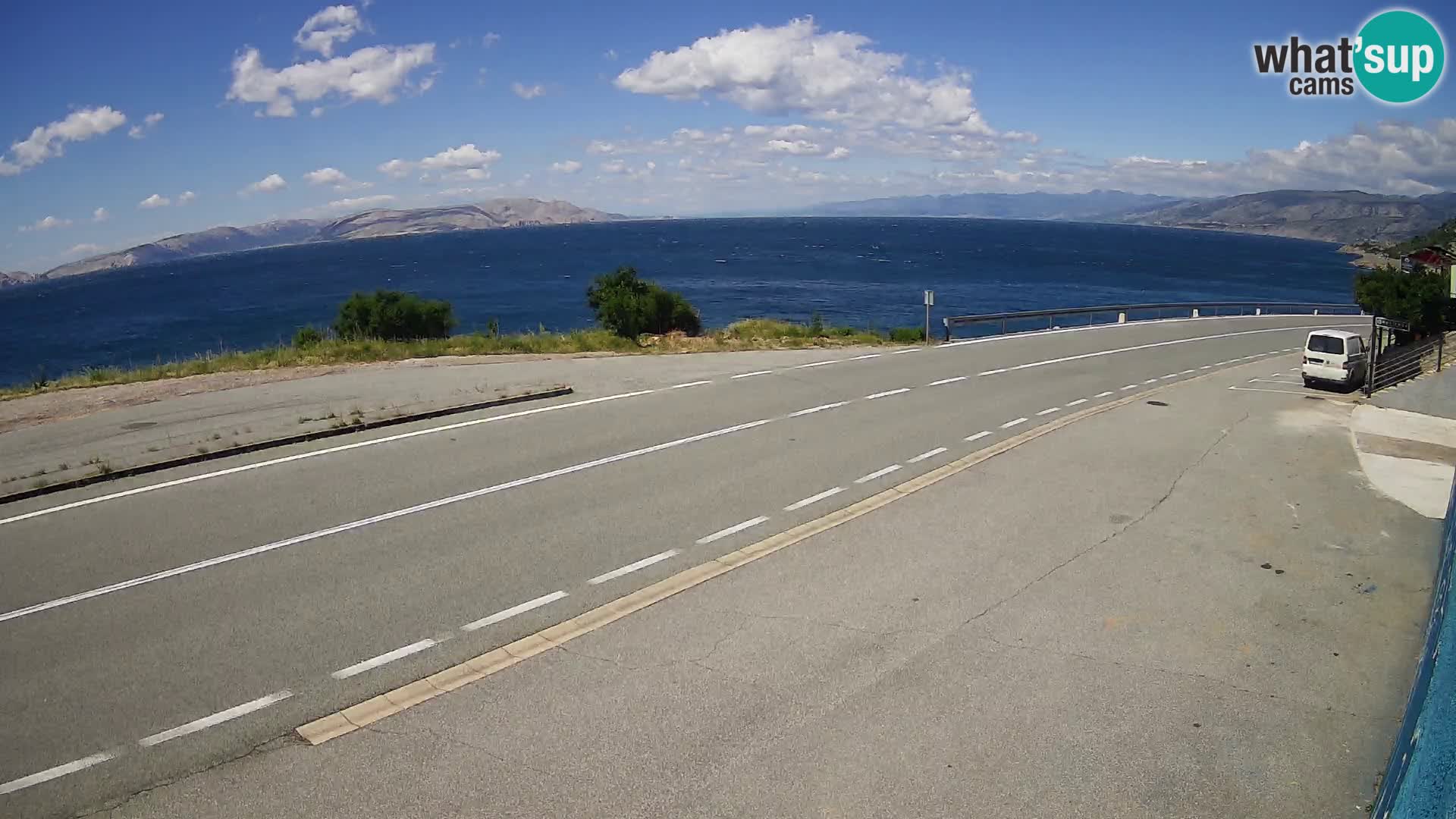 Webcam autoroute Adriatique D8 près de SENJ – vue sur l’île de KRK