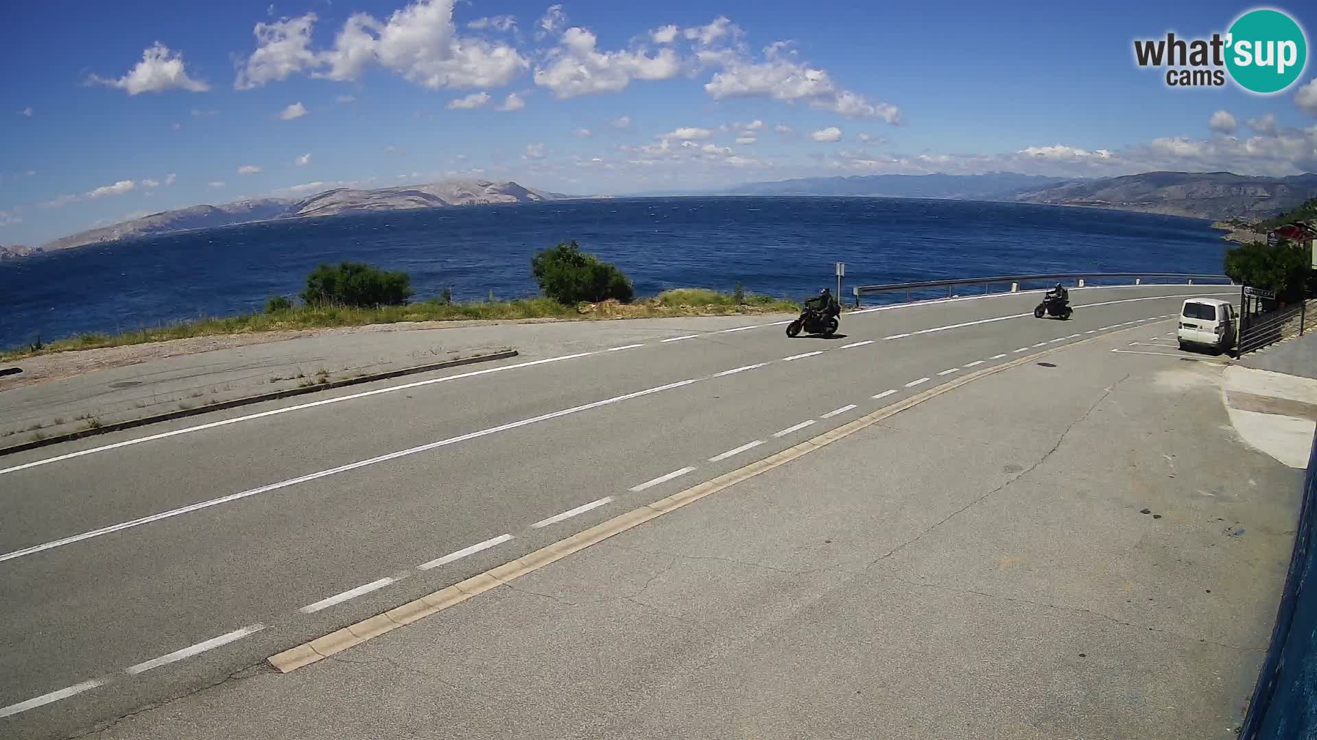 Webcam Adria-Autobahn D8 bei SENJ – Blick auf die Insel KRK