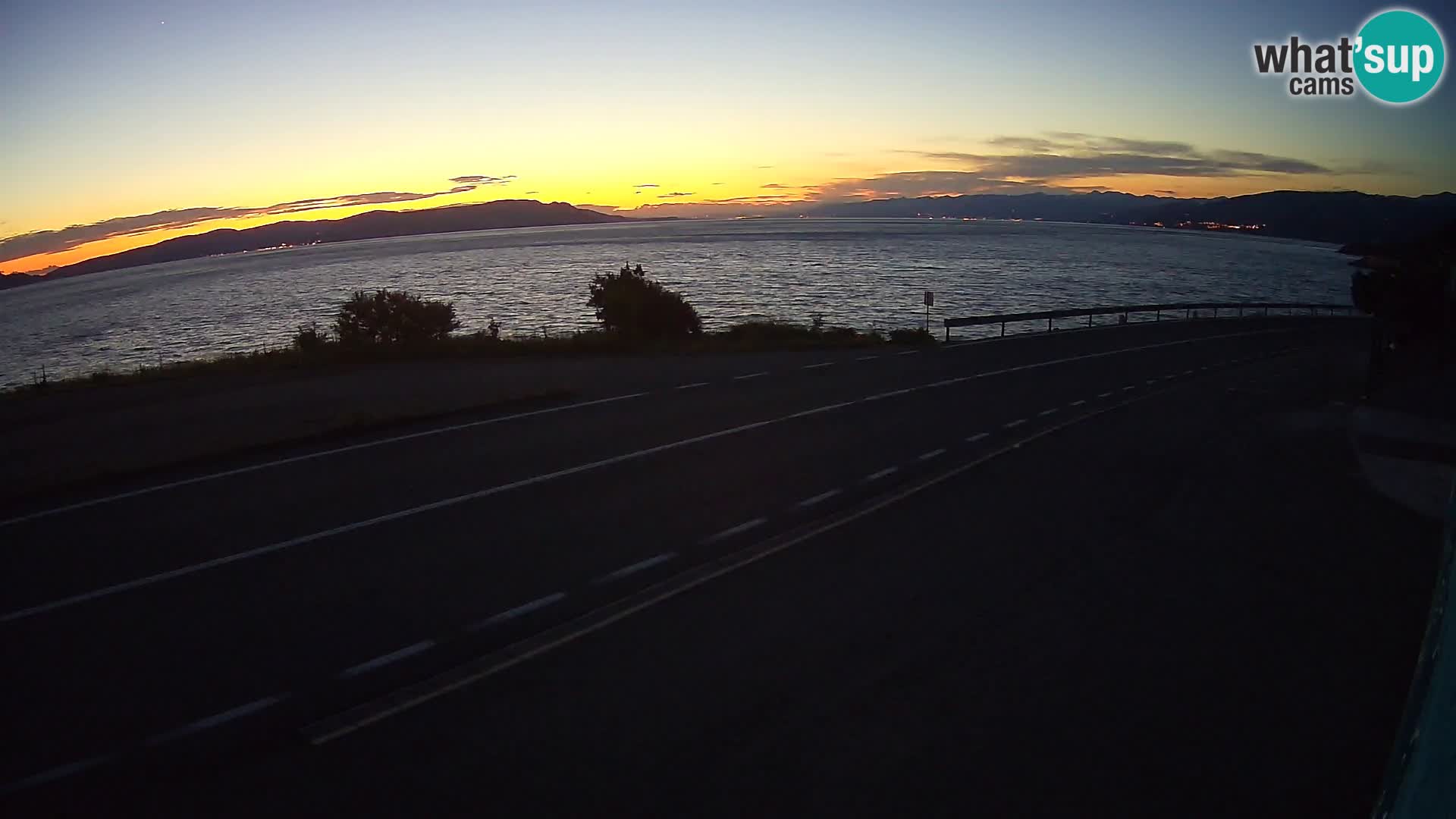 Webcam Adria-Autobahn D8 bei SENJ – Blick auf die Insel KRK