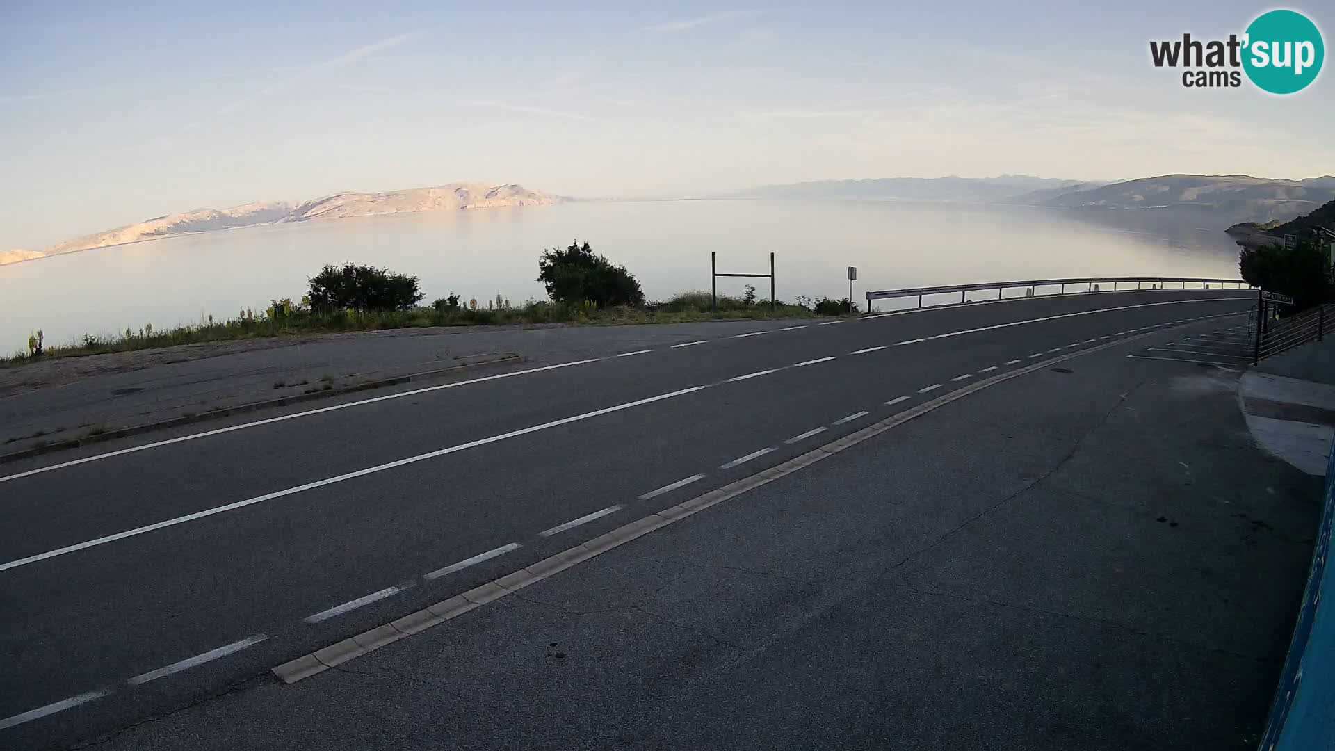 Webcam Adriatic highway D8 near SENJ – view to KRK island